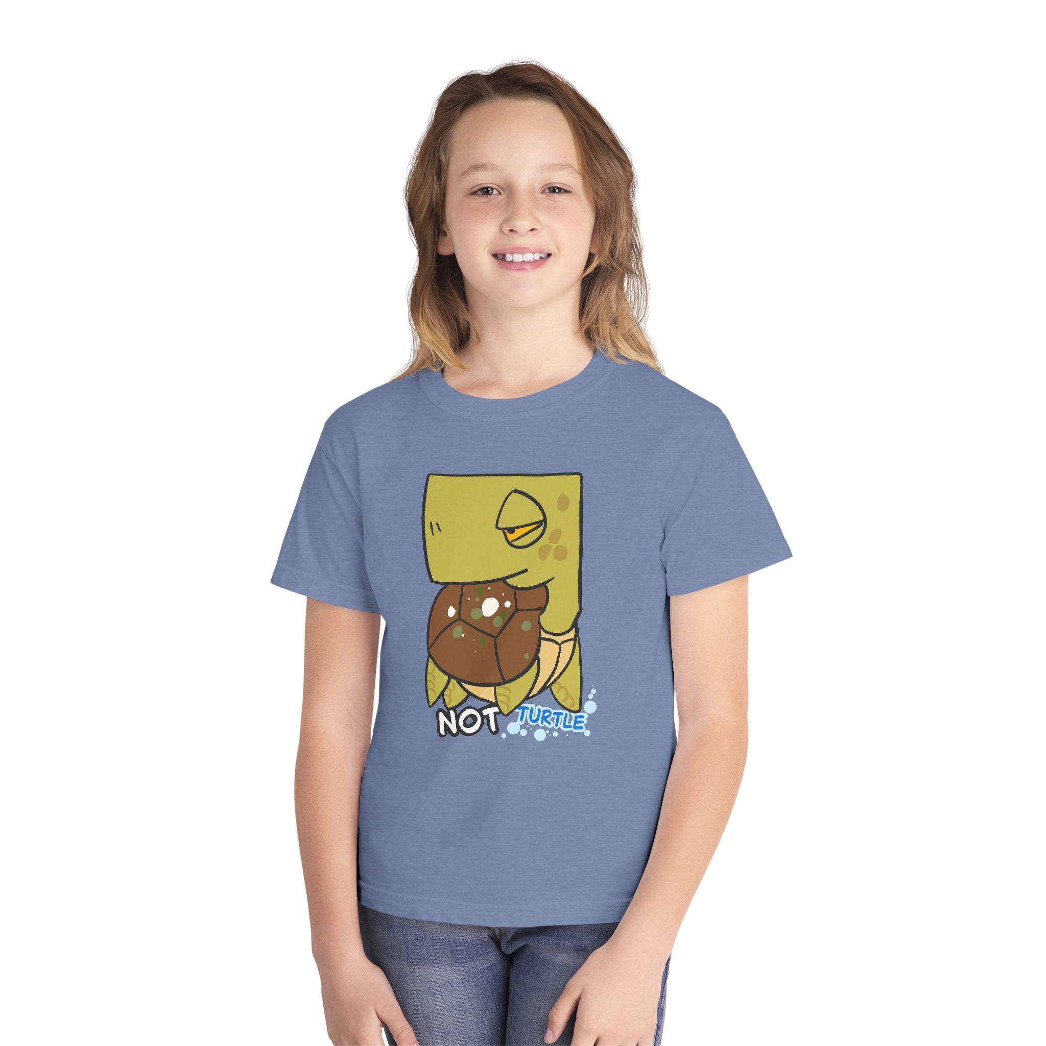 Turtle Youth Tee — Cute "Not Turtle" Cartoon Turtle Kid Shirt