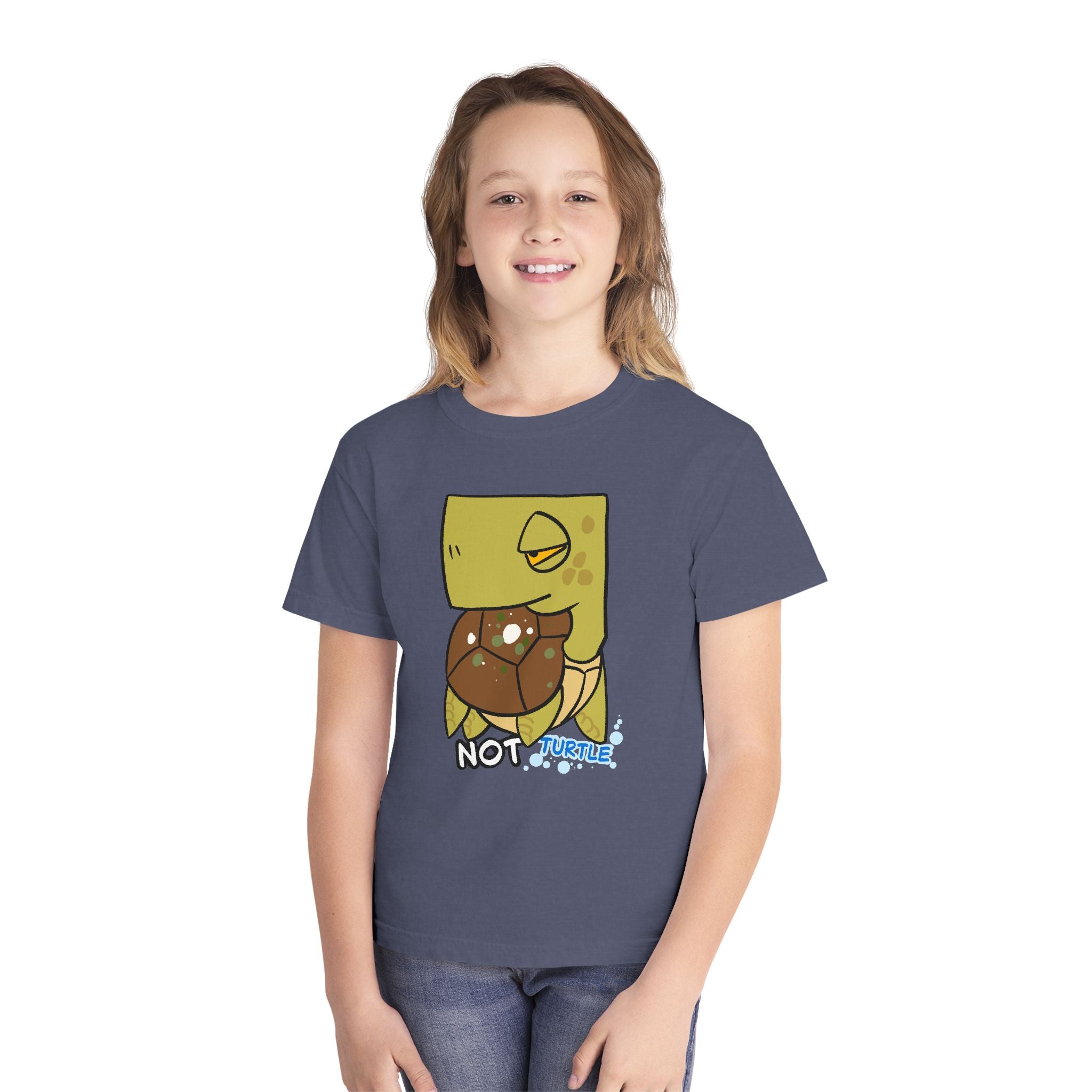 Turtle Youth Tee — Cute "Not Turtle" Cartoon Turtle Kid Shirt