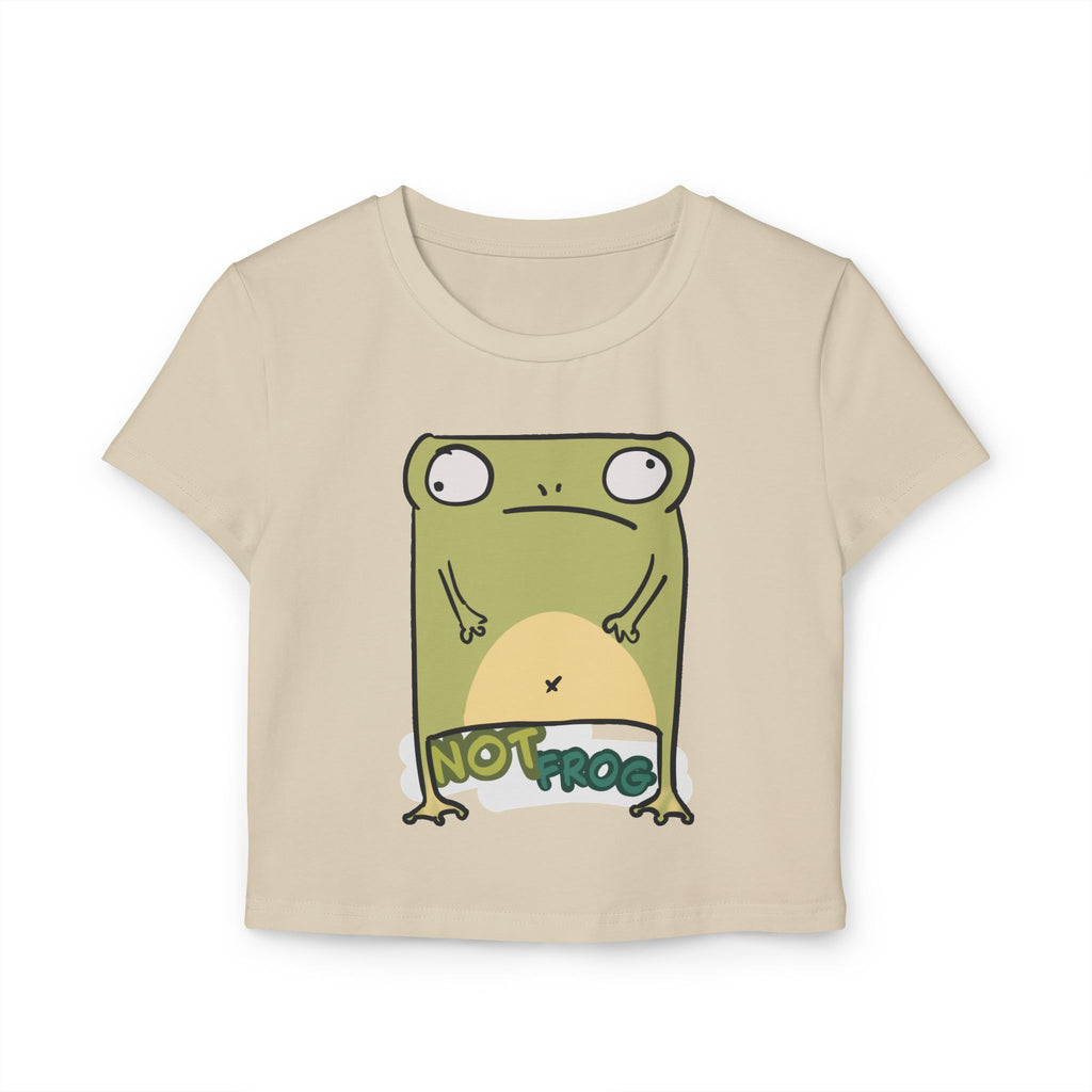 Frog Women's Baby Tee — Cute "Not Frog" Graphic Crop T‑Shirt