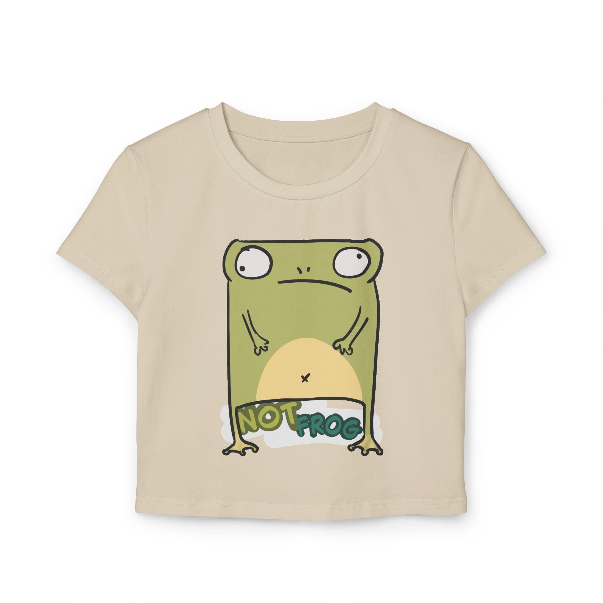 Frog Women's Baby Tee — Cute "Not Frog" Graphic Crop T‑Shirt