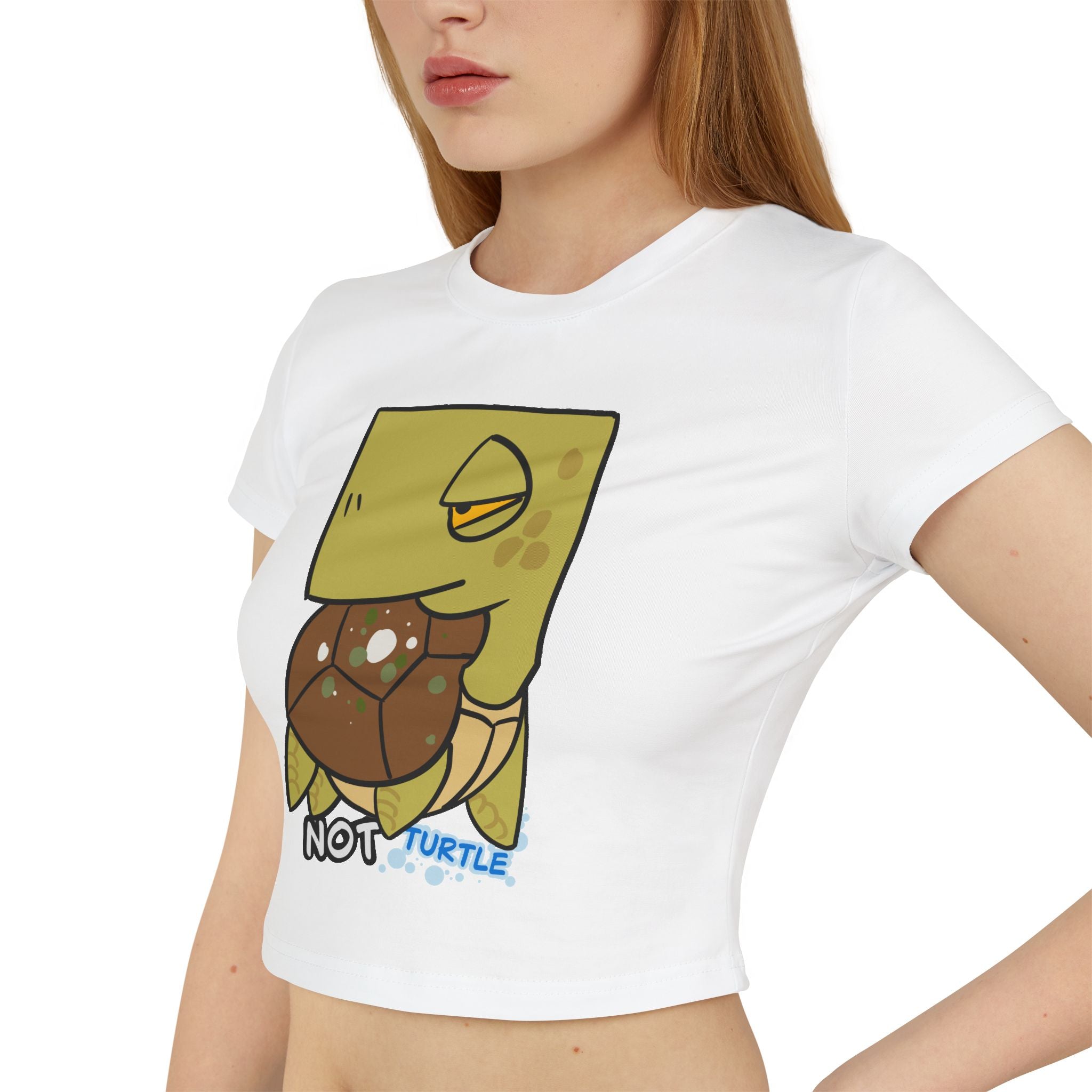 Turtle Baby Tee — Cute "Not Turtle" Graphic Women's Crop Tee