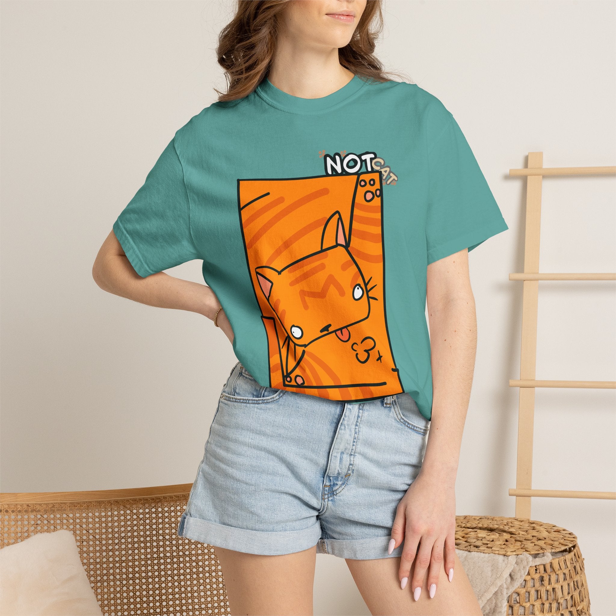 Orange Cat T-Shirt | Cute Cartoon "Not Cat" Unisex T-shirt