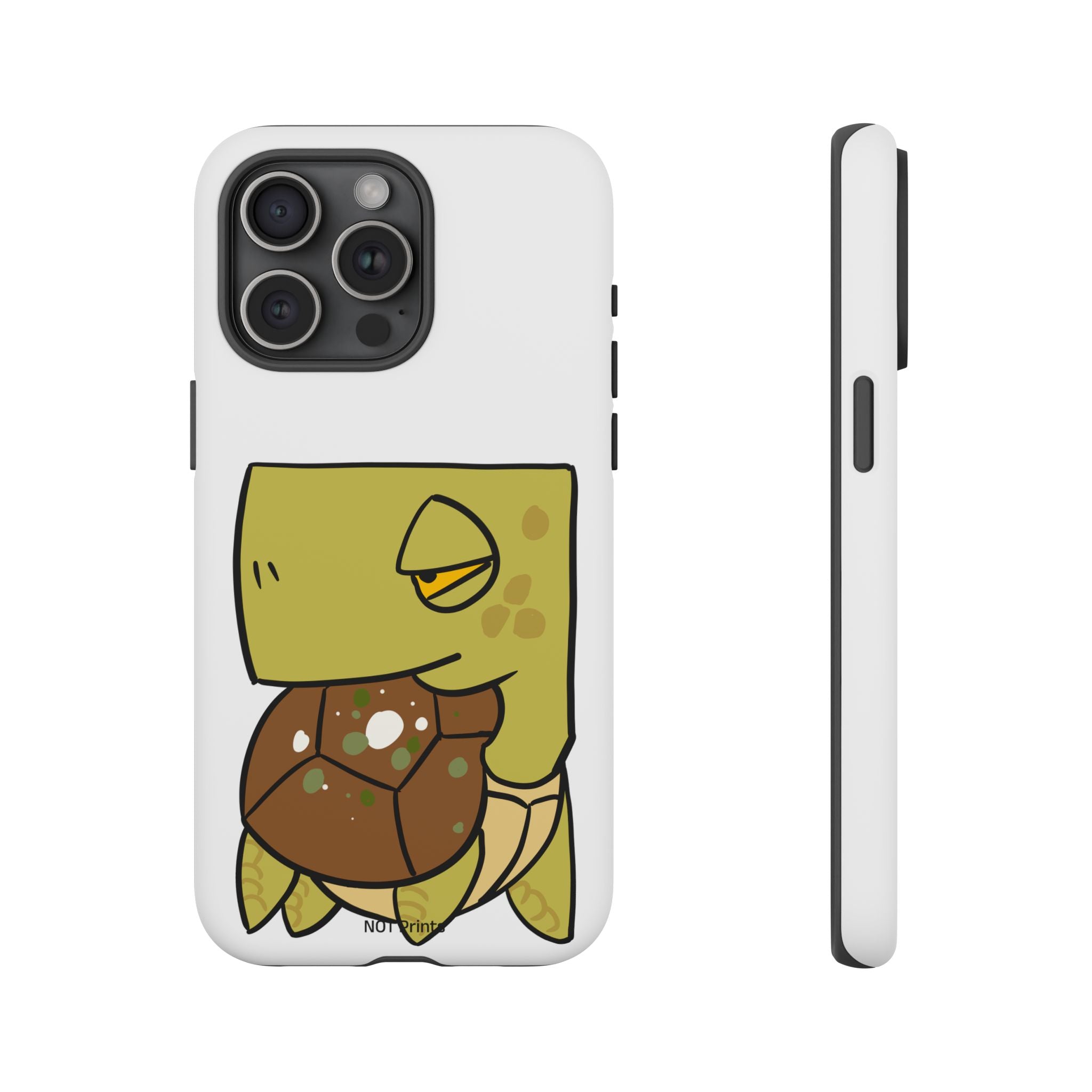 Turtle Tough Phone Case — Cute Grumpy Turtle Protective Cover