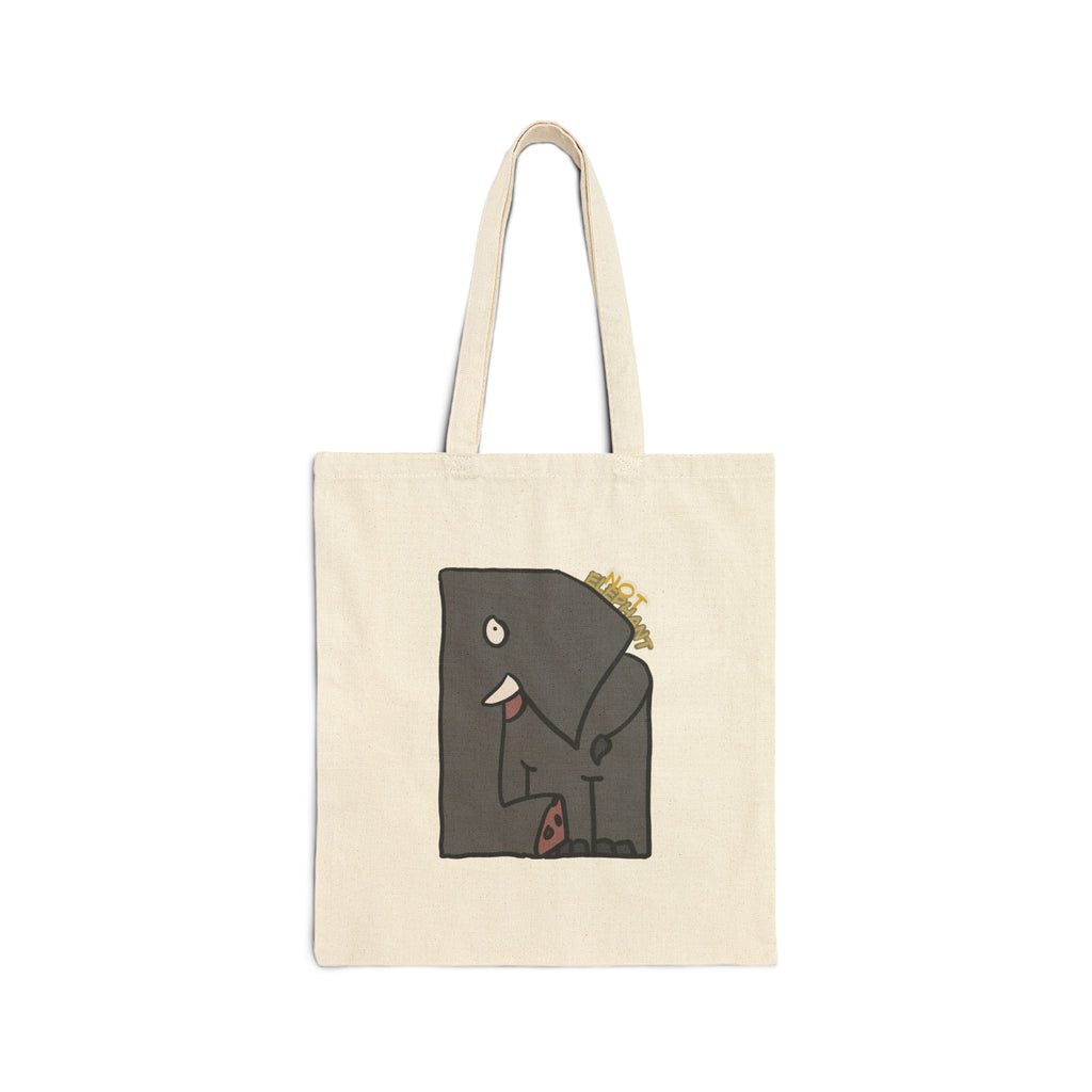 Sac fourre-tout Éléphant — Sac fourre-tout en toile de coton mignon avec le dessin animé « Pas un éléphant »