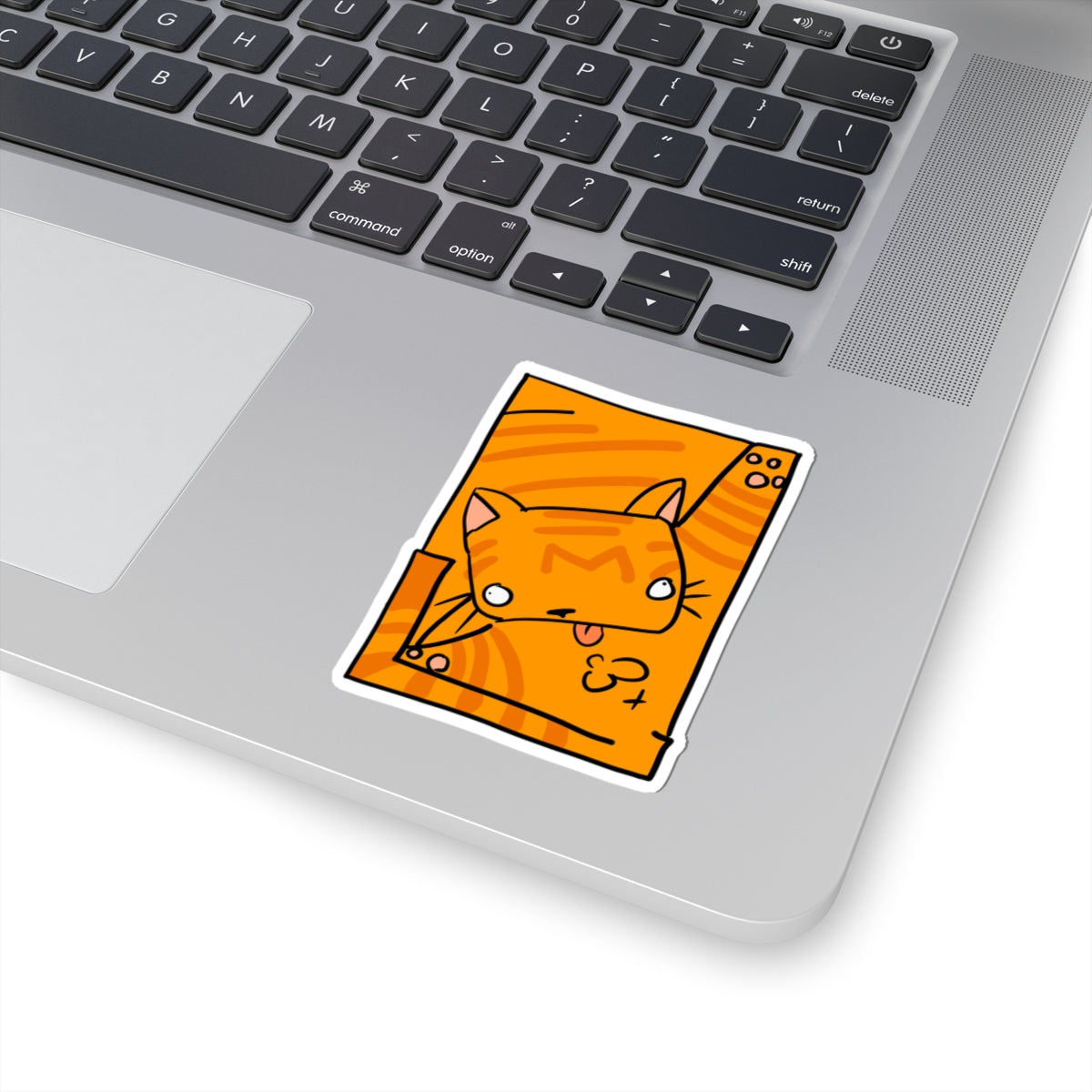 Orange Cat Sticker - Cute Tongue-Out Cat Kiss-Cut Vinyl Decal