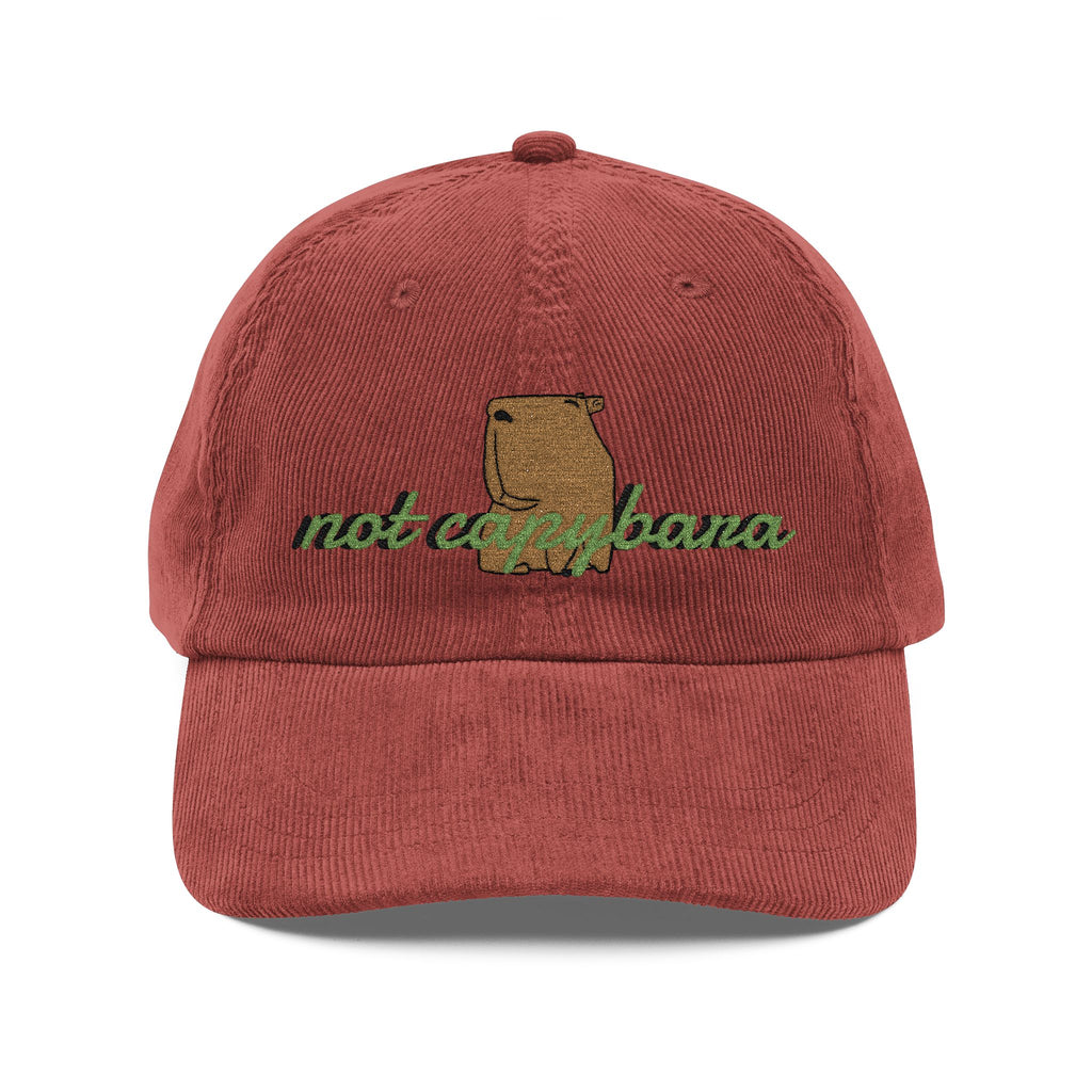 Corduroy Baseball Cap – Embroidered 'Not Capybara' State Design