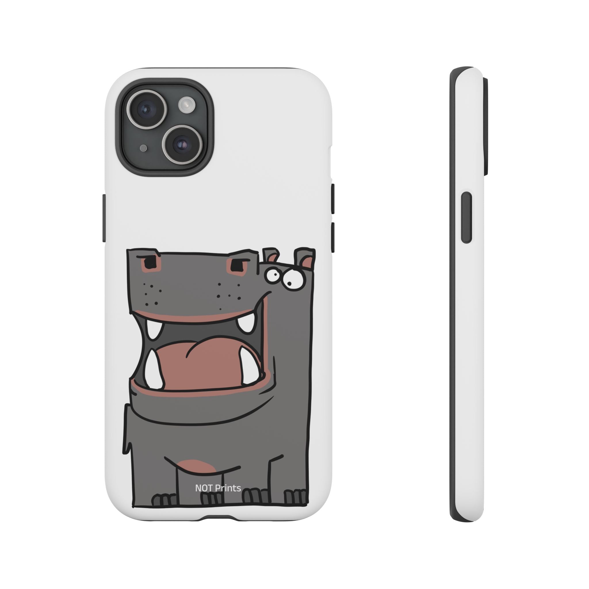 Hippo Cartoon Phone Case — Cute Happy Hippo Protective iPhone Cover
