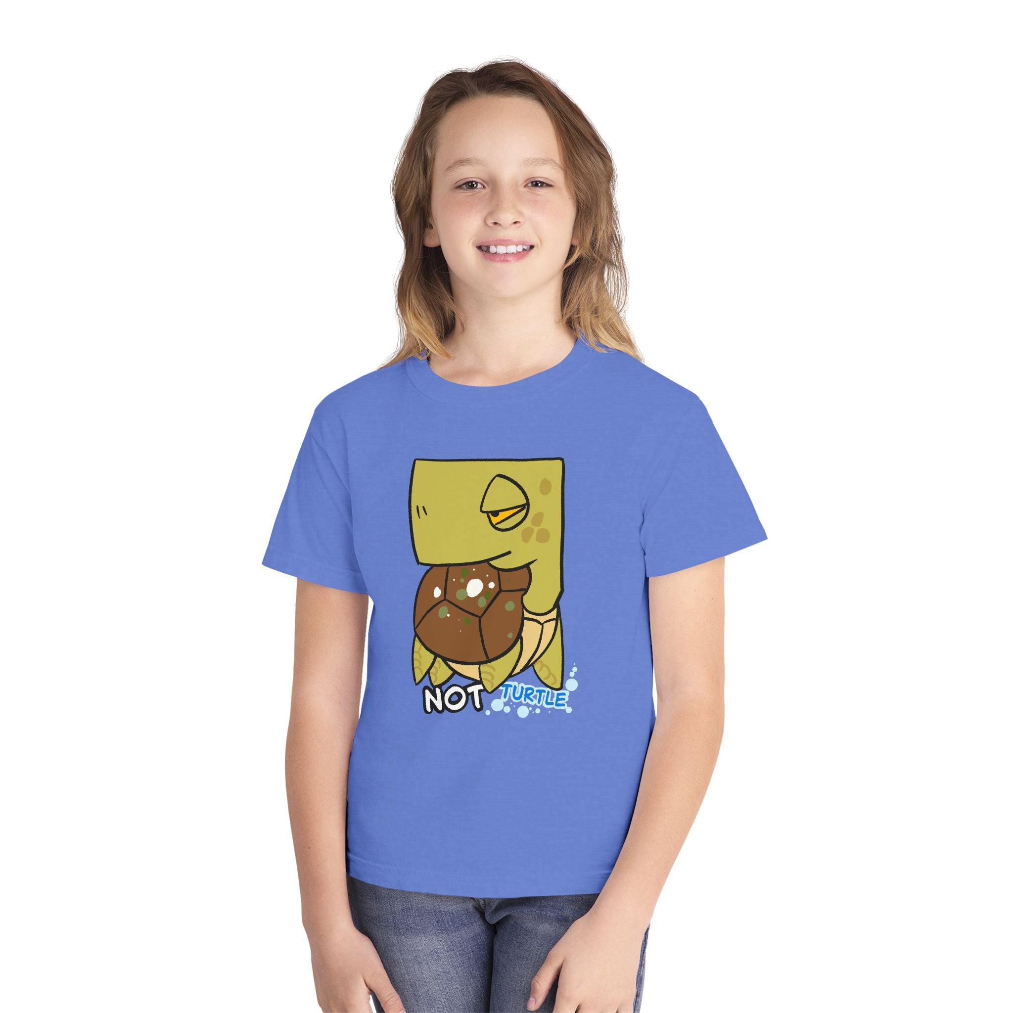 Turtle Youth Tee — Cute "Not Turtle" Cartoon Turtle Kid Shirt