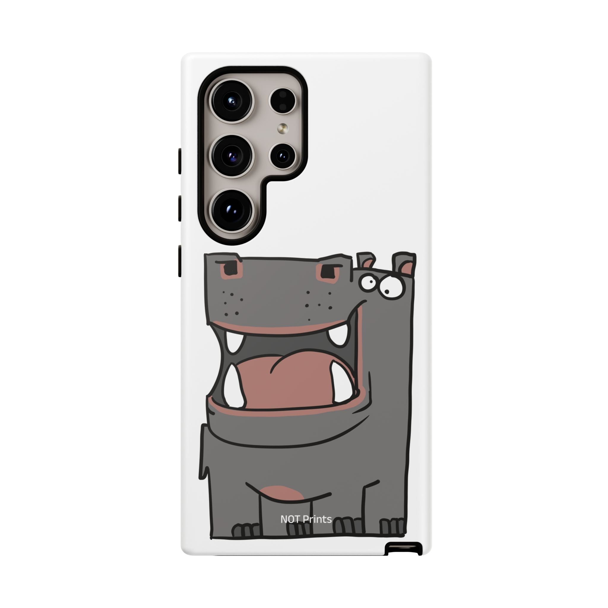 Hippo Cartoon Phone Case — Cute Happy Hippo Protective iPhone Cover