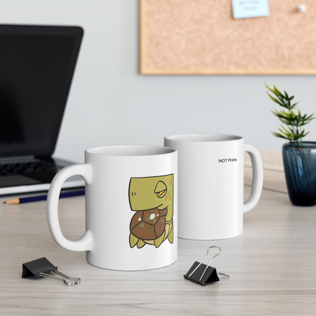 Cute Turtle Ceramic Mug | Turtle Illustration Coffee Mug (11oz)