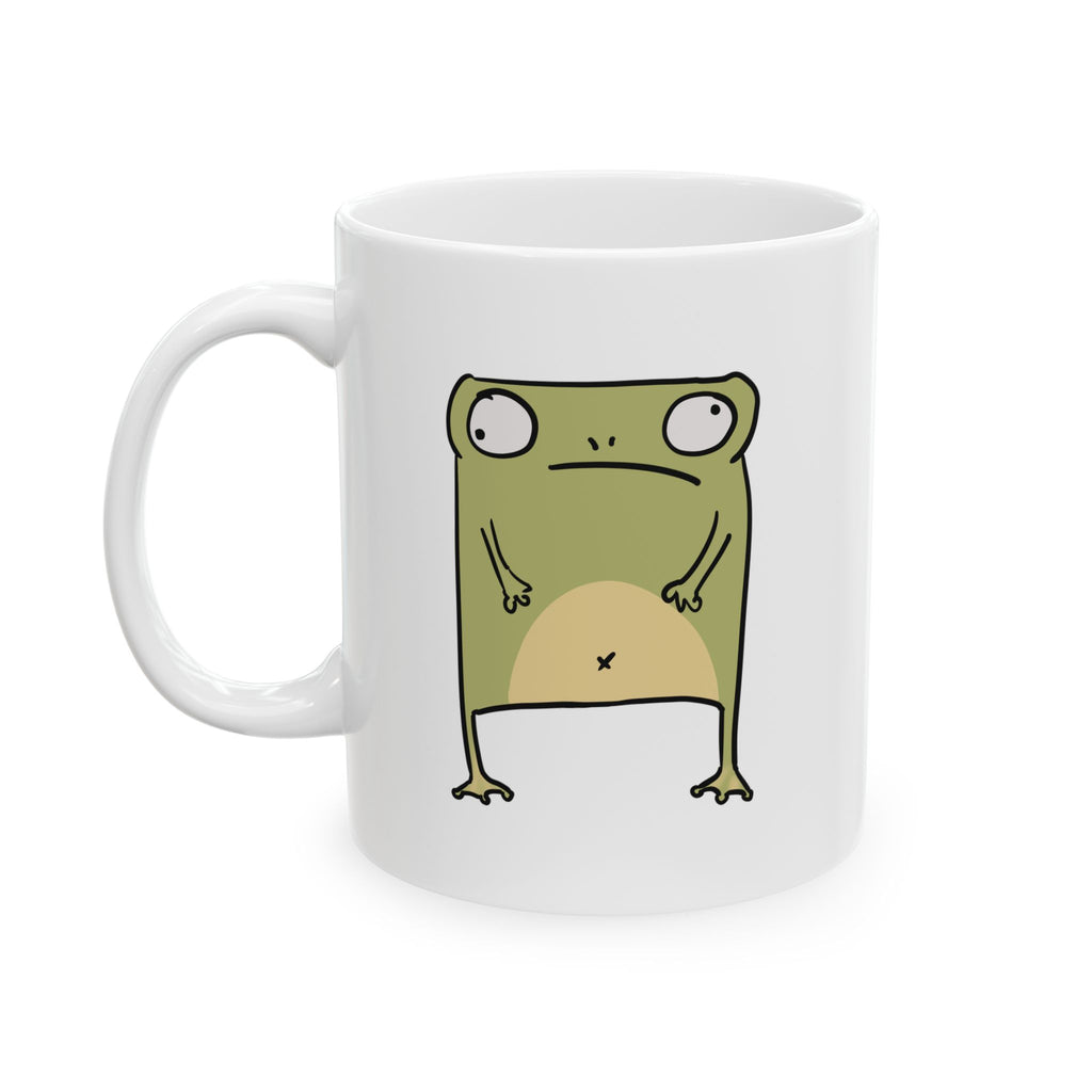 Cute Frog Ceramic Mug — Frog illustration Coffee Cup (11oz)