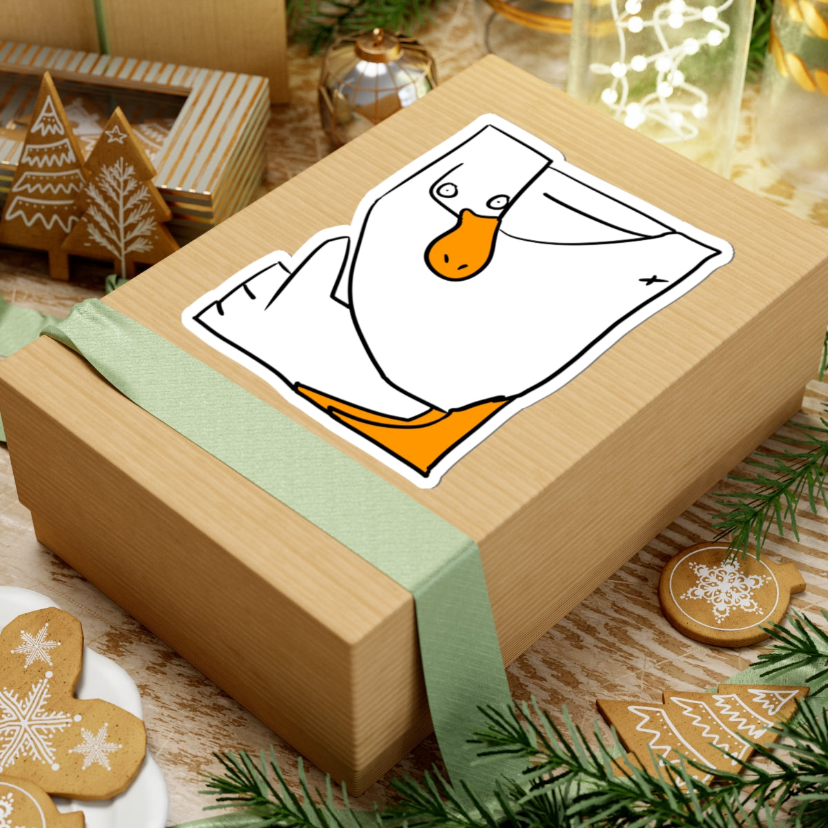 Goose Sticker - Cute Minimalist Duck/Goose Kiss-Cut Laptop Decal