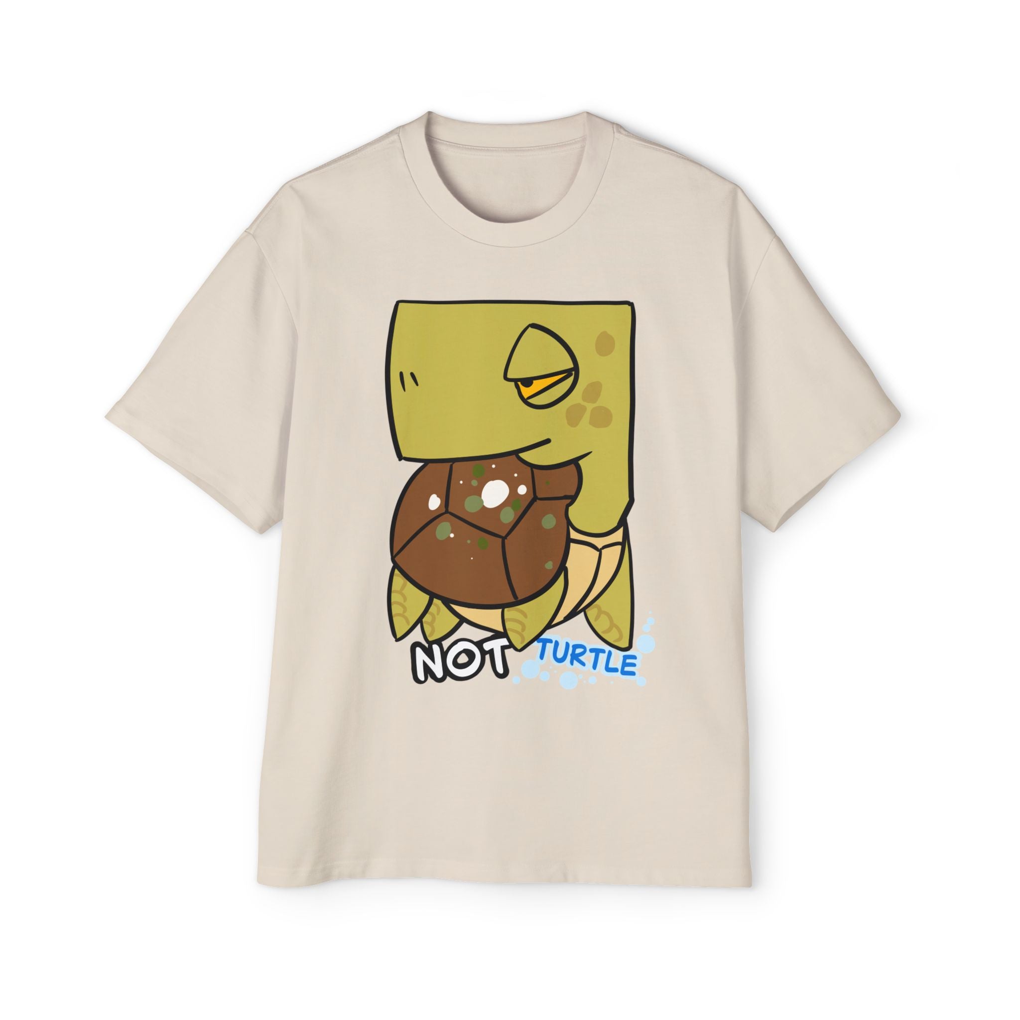 Turtle Graphic Tee — Cute "NOT TURTLE" Illustration Men’s Oversized Shirt