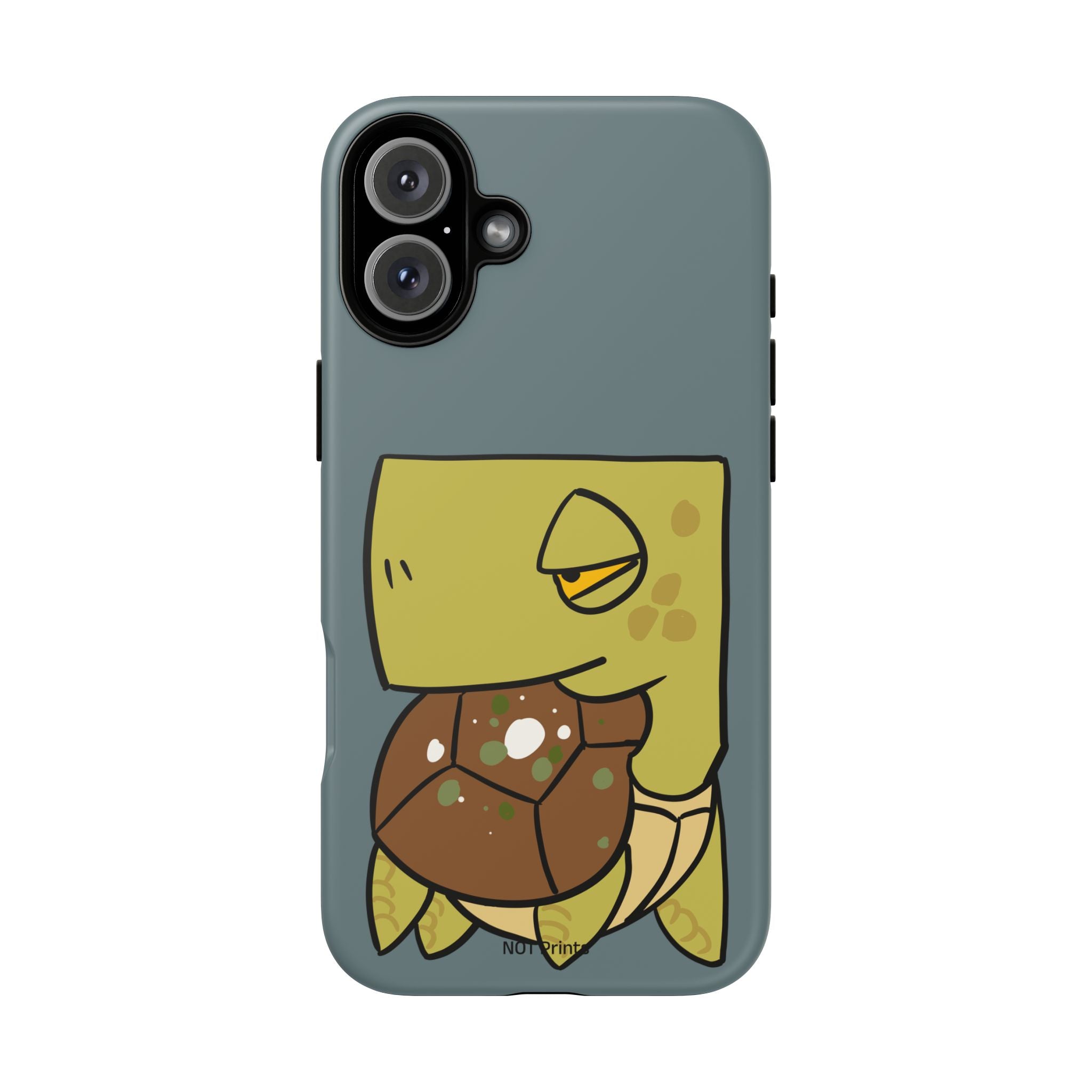Turtle Tough Phone Case — Cute Grumpy Turtle Protective Cover