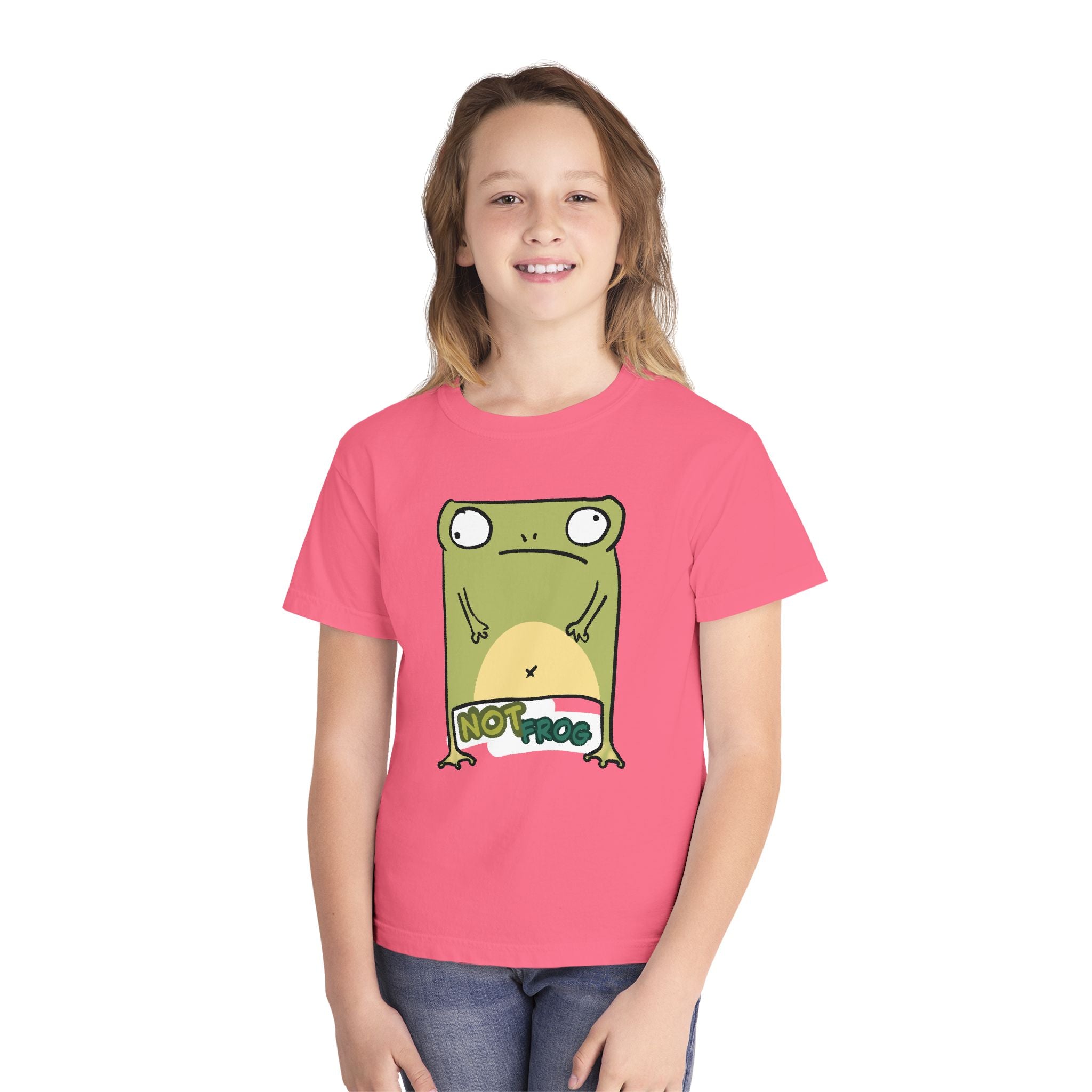 Frog Youth Tee — Cute "No Frog" Cartoon Frog Graphic Shirt