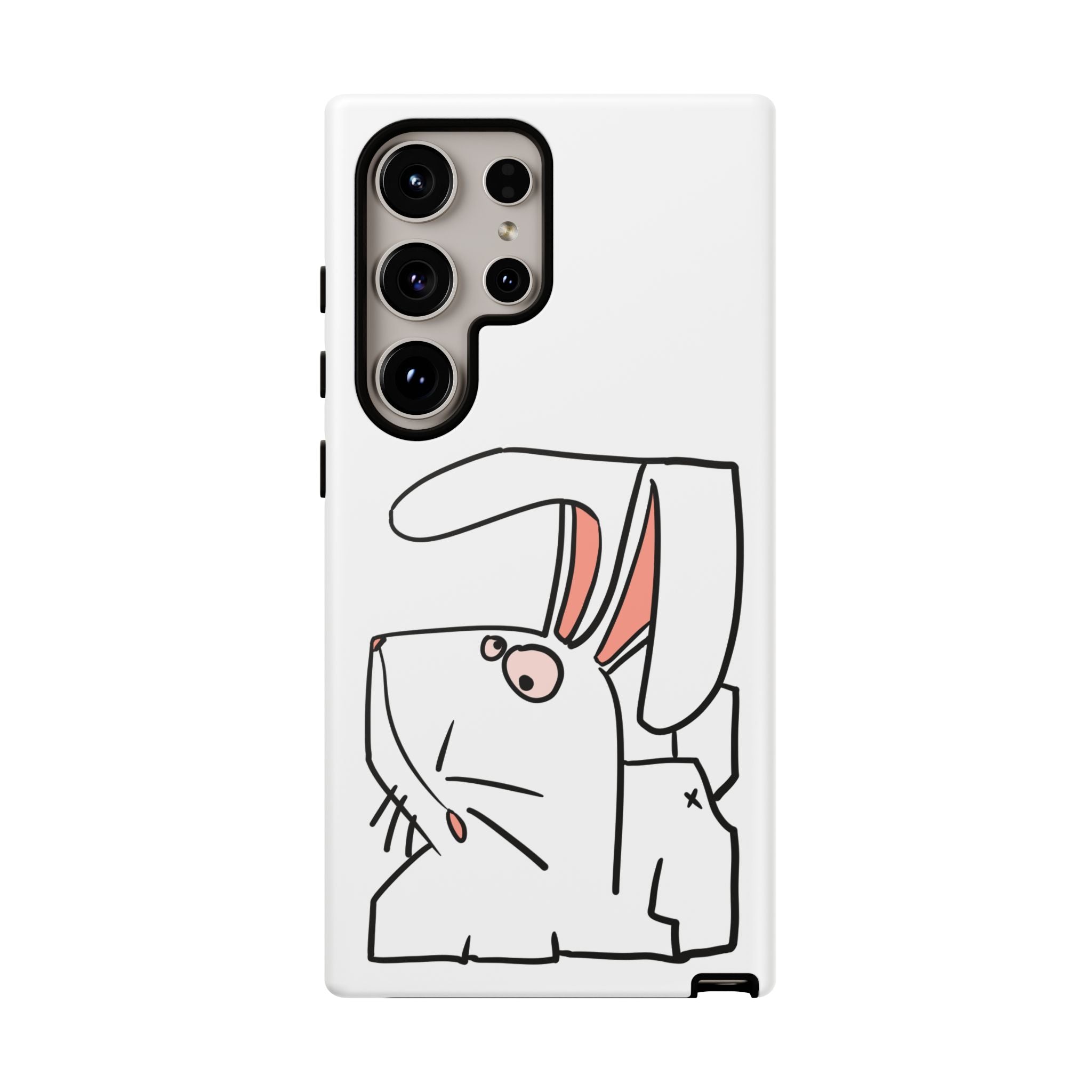 Coque de téléphone résistante Bunny Sketch — Housse d'iPhone Mignonne Lapin Minimaliste
