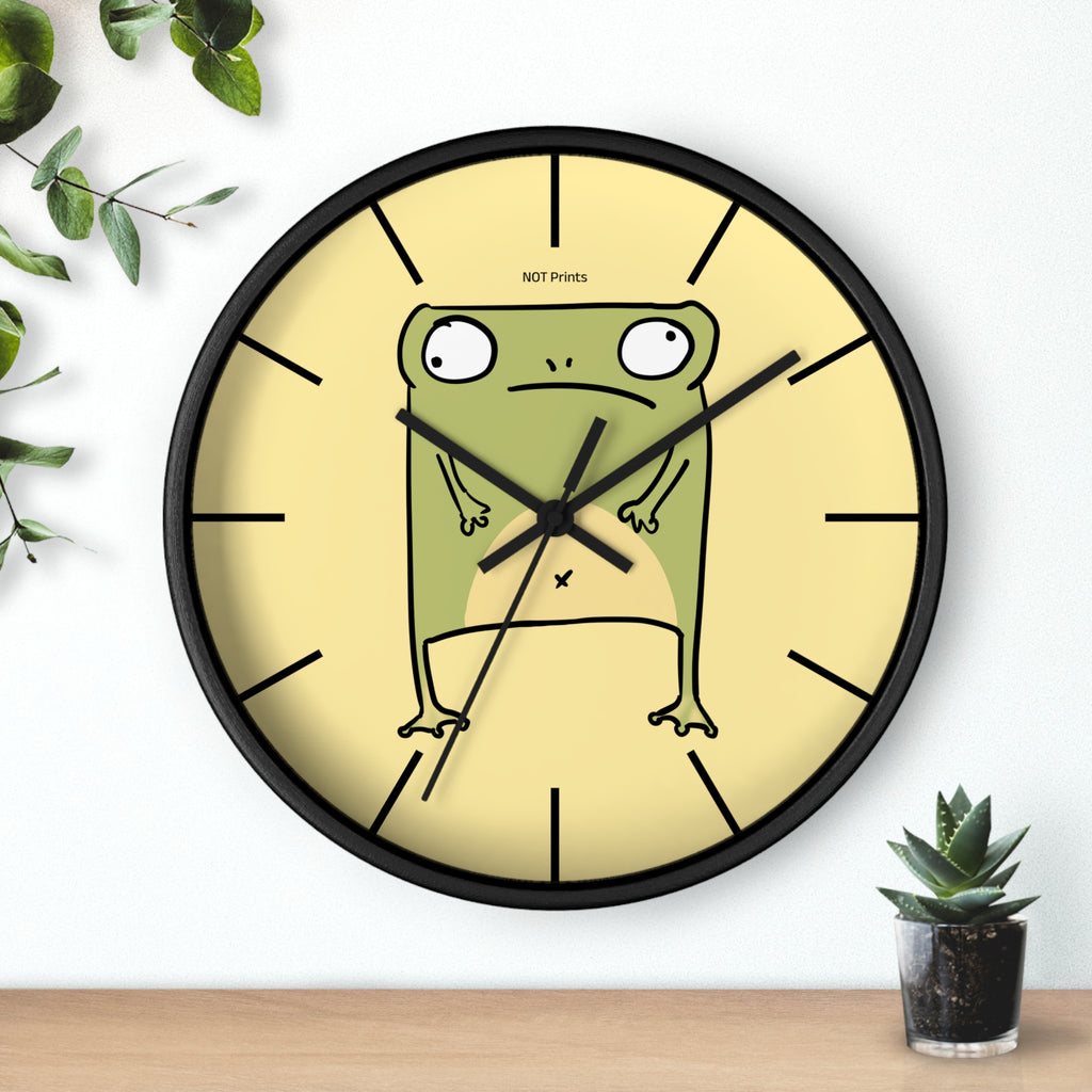 Frog Stare Wall Clock — Quirky Cartoon Frog Clock for Kids' Rooms & Funky Home Decor