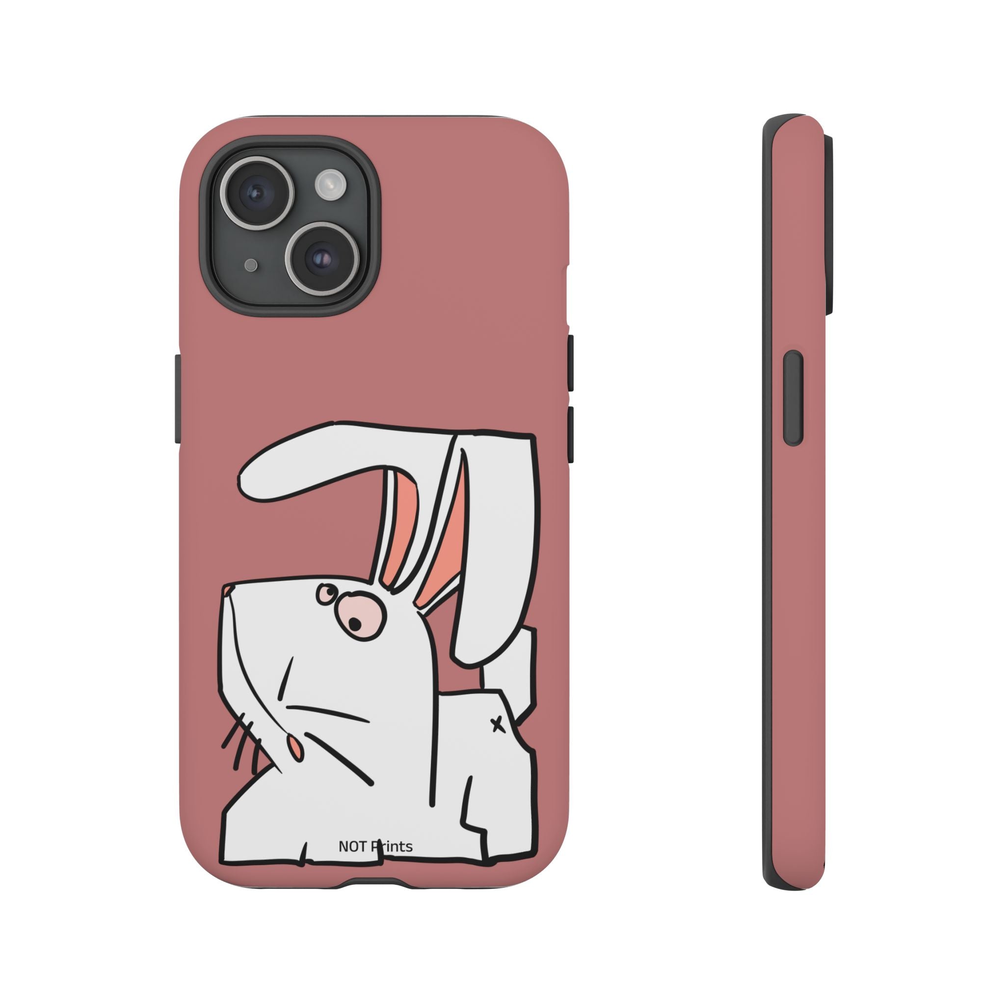 Coque de téléphone résistante Bunny Sketch — Coque iPhone Lapin Minimaliste Mignonne