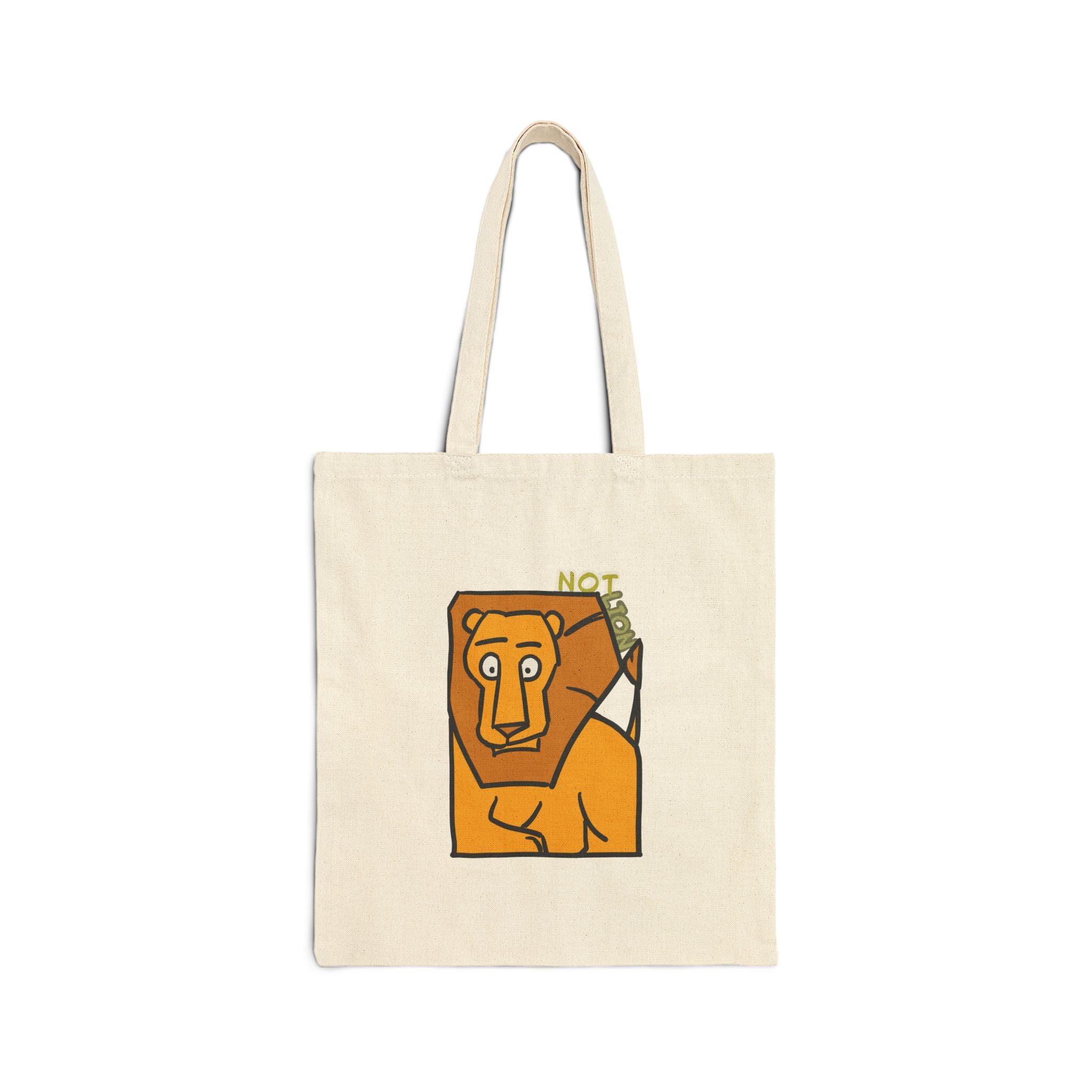 Tote Bag — Cute Cartoon "Not Lion" Canvas Tote for Eco-Friendly Everyday Use