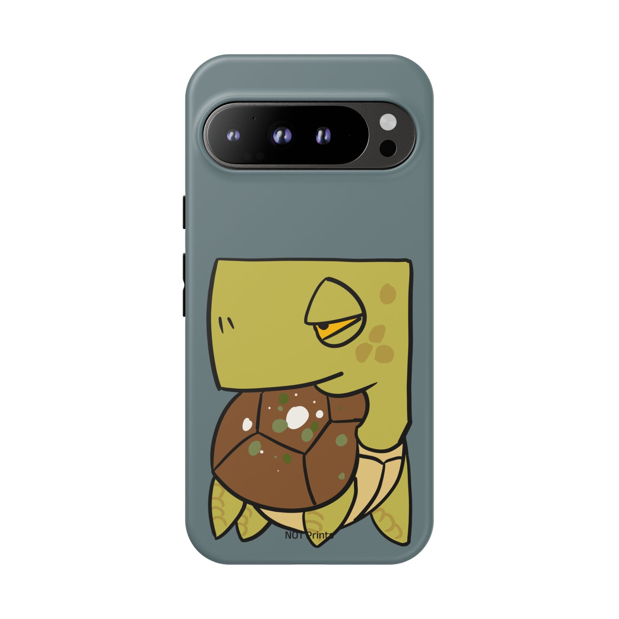 Turtle Tough Phone Case — Cute Grumpy Turtle Protective Cover