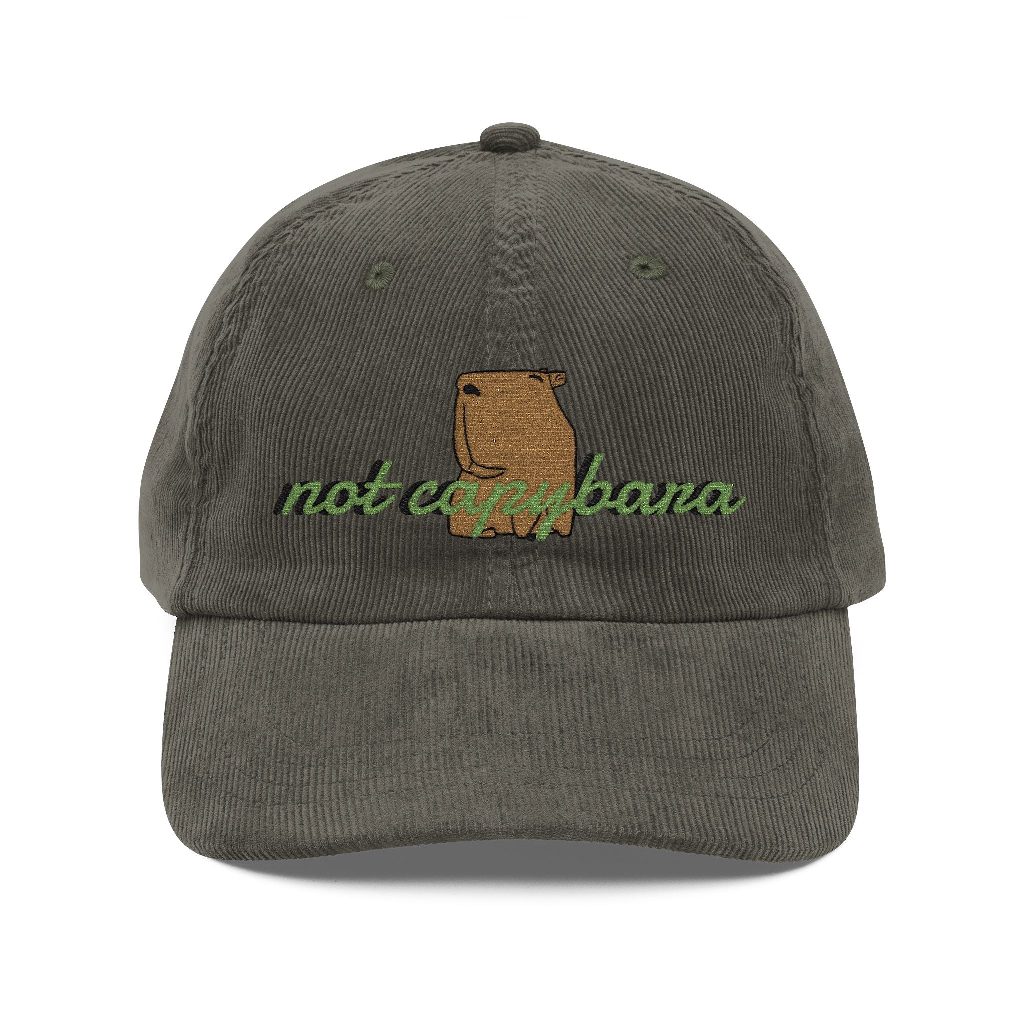 Corduroy Baseball Cap – Embroidered 'Not Capybara' State Design