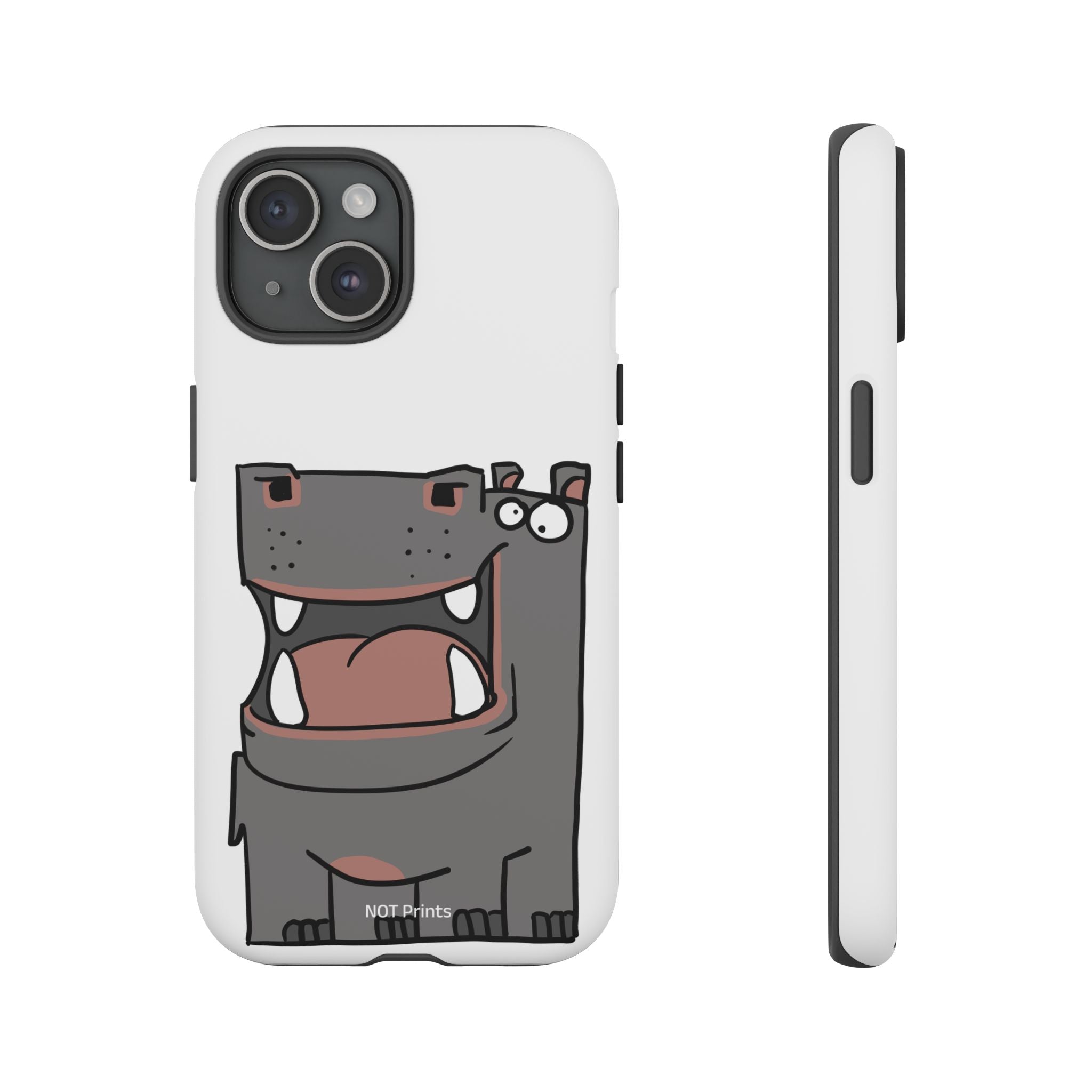 Hippo Cartoon Phone Case — Cute Happy Hippo Protective iPhone Cover