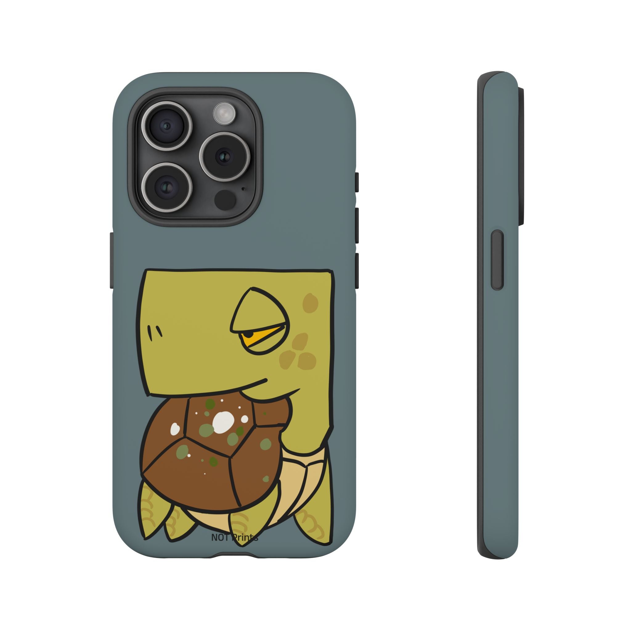 Turtle Tough Phone Case — Cute Grumpy Turtle Protective Cover