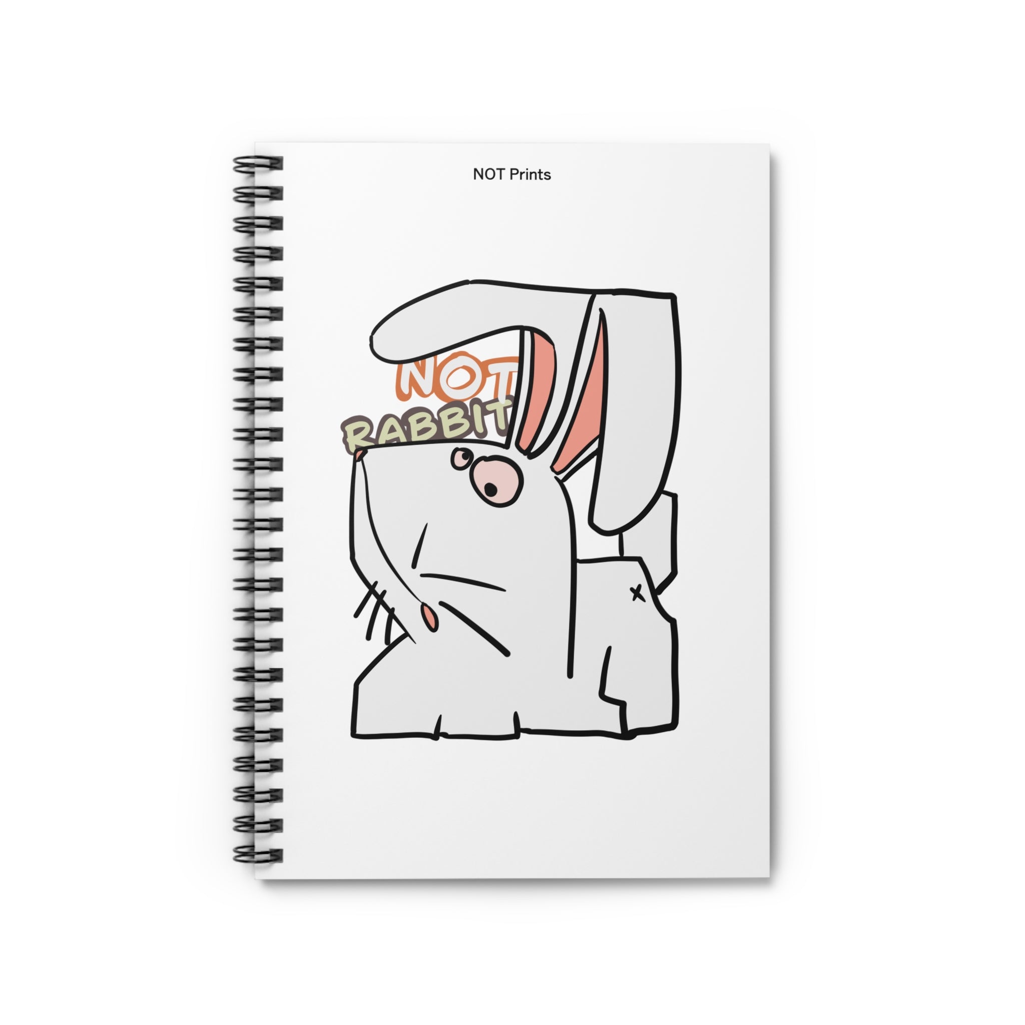Carnet à spirale « Pas un lapin » – Journal de griffonnages mignon et original (ligné)