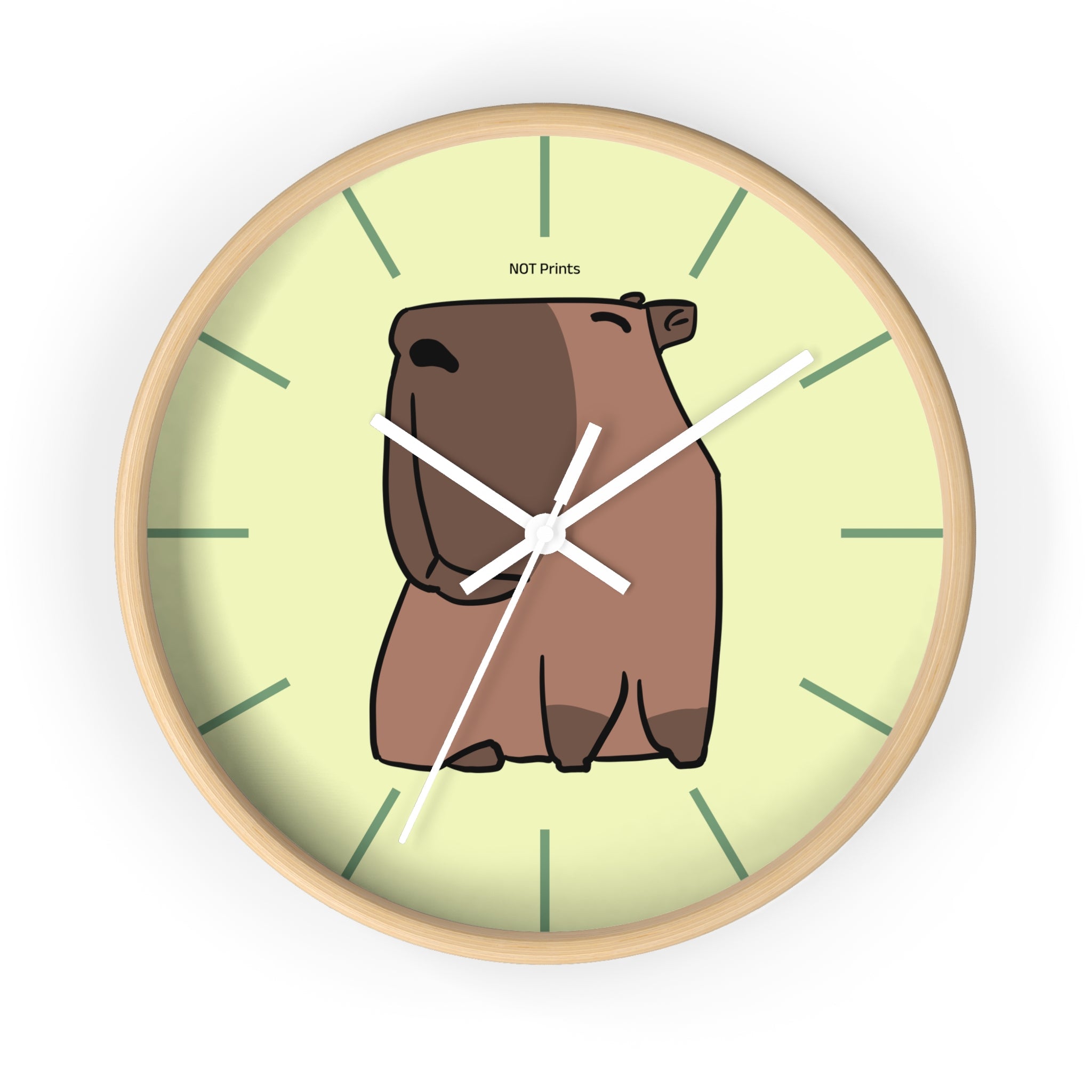 Jolie horloge murale Capybara — Horloge animale de dessin animé pour chambre d'enfant et maison