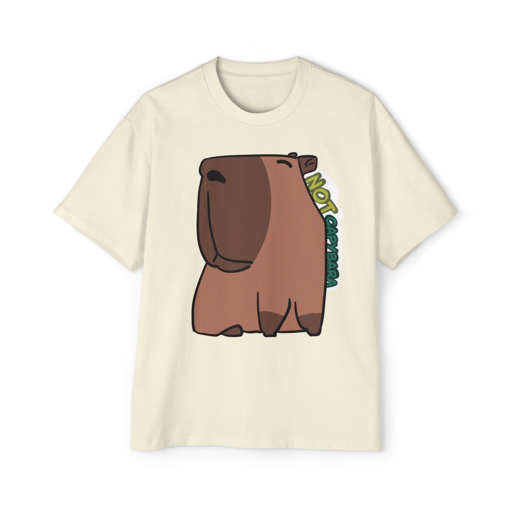 T-shirt dessin animé Capybara – T-shirt graphique oversize « Not Capybara »