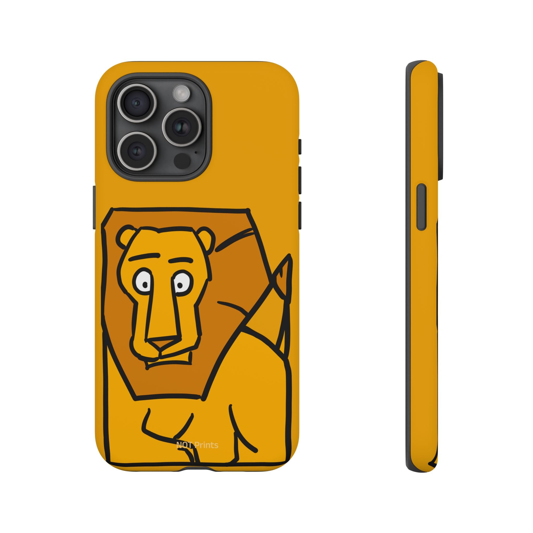 Lion Sketch Phone Case — Cute Minimalist Cartoon Lion Protective Cover