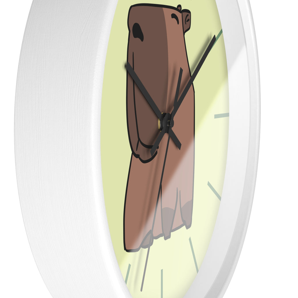 Cute Capybara Wall Clock — Cartoon Animal Clock for Nursery & Home
