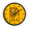 Lion Portrait Wall Clock — Minimalist Yellow Animal Nursery Clock