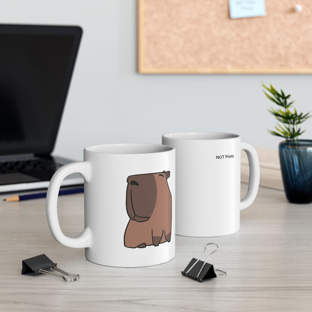 Coffee Mug — Cute Capybara Illustration Ceramic Mug (11oz)