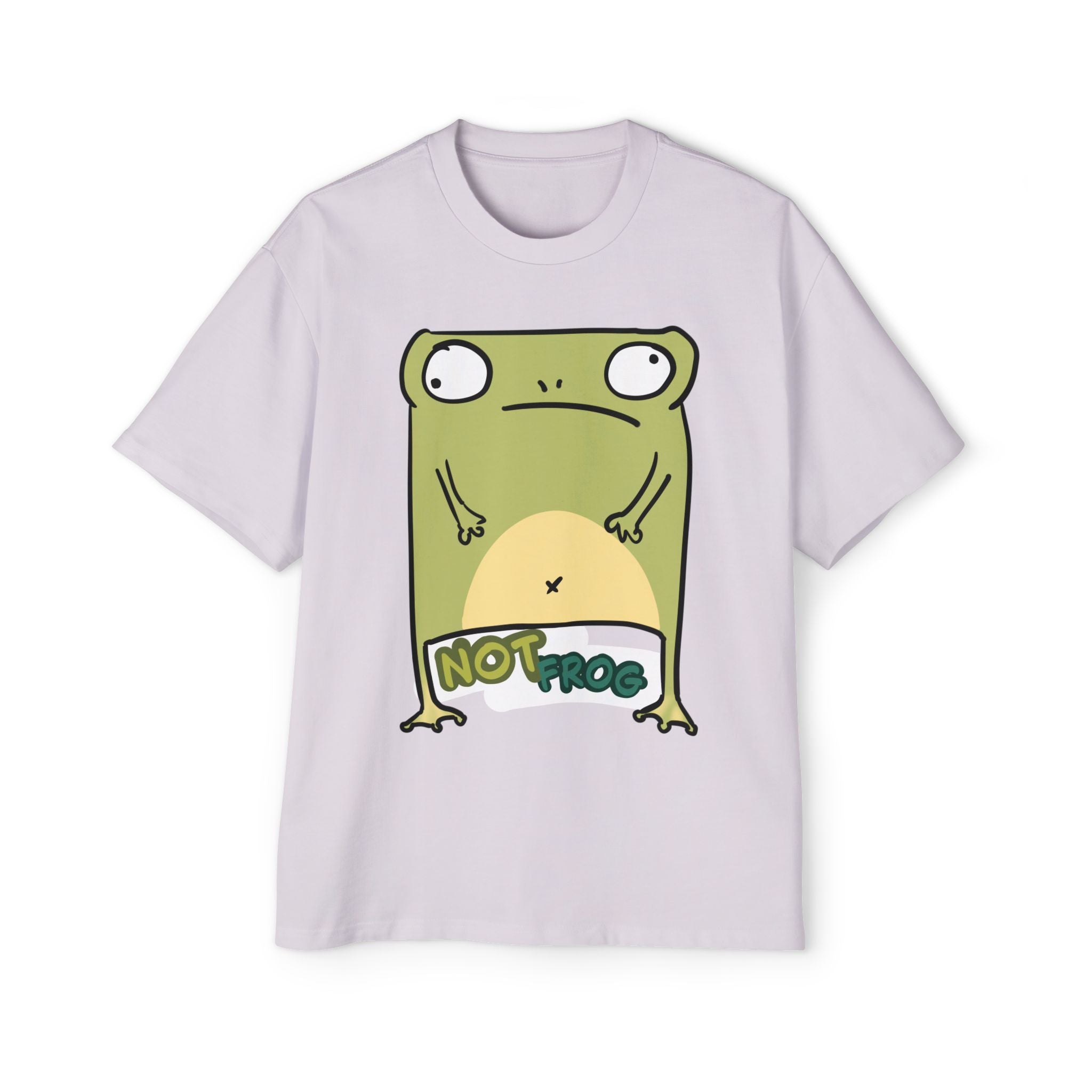Funny 'Not Frog' Graphic Tee — Cute Cartoon Amphibian Oversized Shirt
