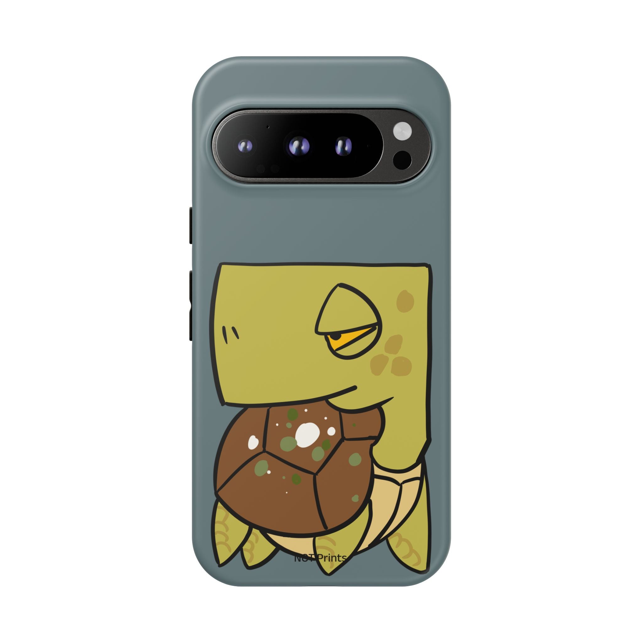 Turtle Tough Phone Case — Cute Grumpy Turtle Protective Cover
