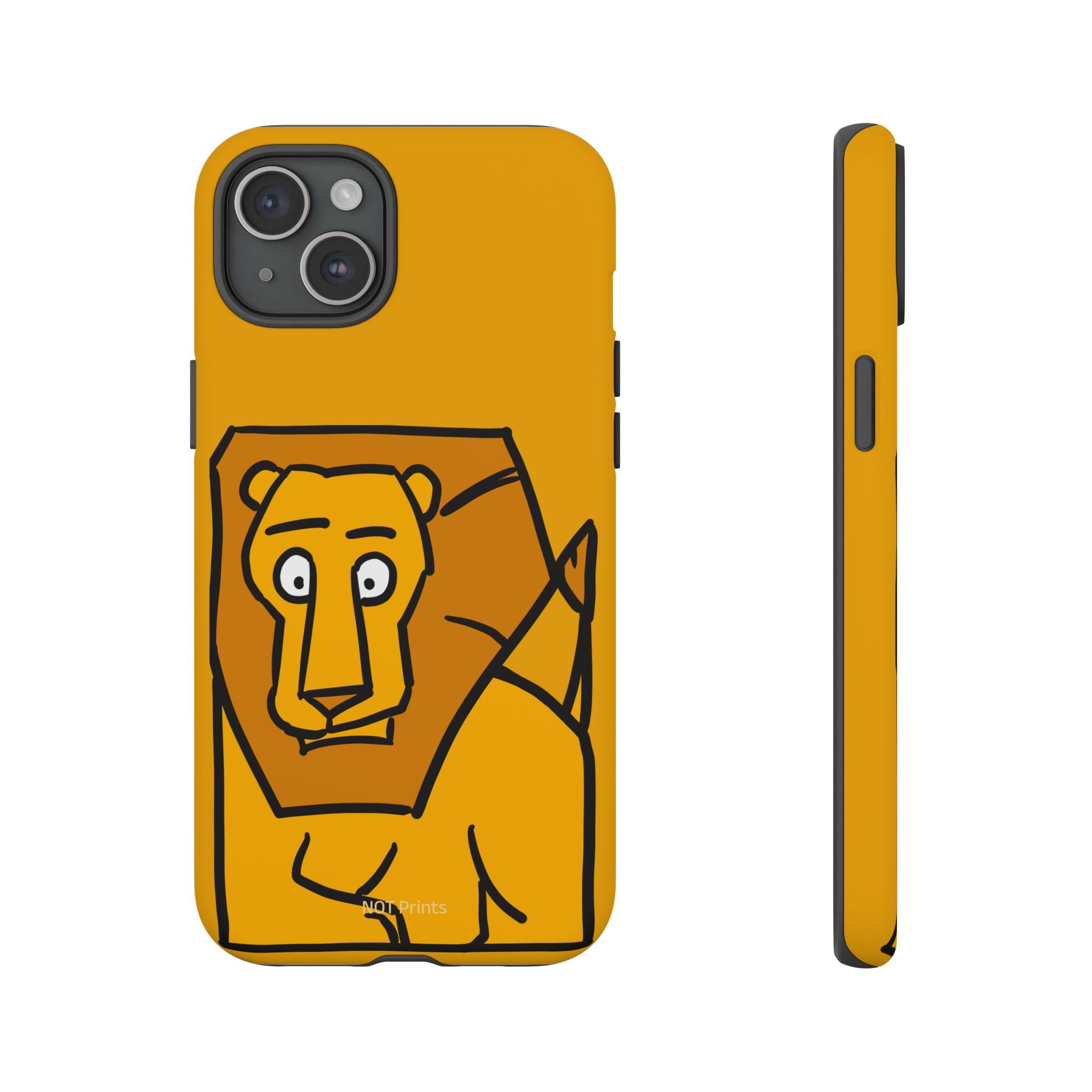 Lion Sketch Phone Case — Cute Minimalist Cartoon Lion Protective Cover