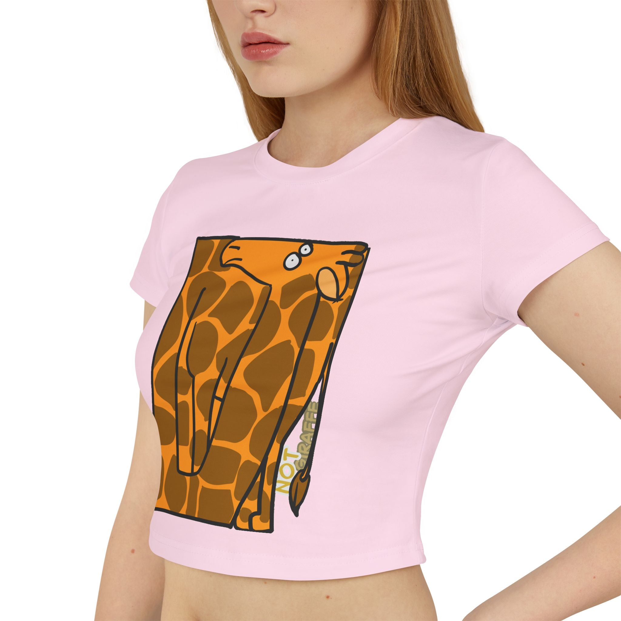 Giraffe Women's Baby Tee — Cute "Not Giraffe" Graphic Cropped Tee