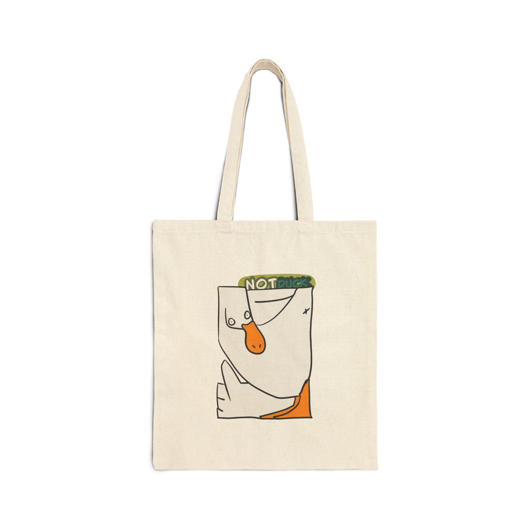 Sac fourre-tout en toile — Illustration visage abstrait « PAS canard » Sac shopping écologique