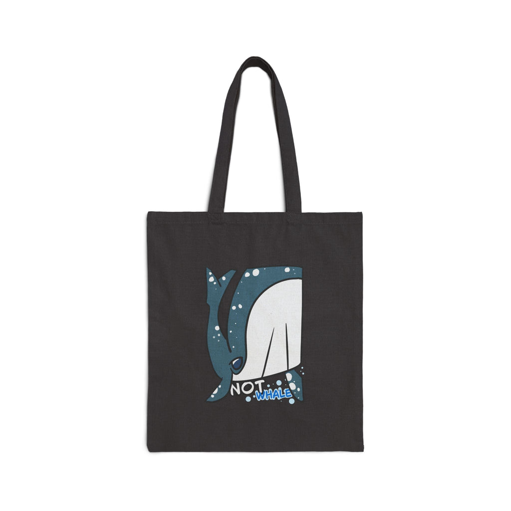 Not Whale Cotton Canvas Tote — Cute Retro Whale Illustration Beach Bag