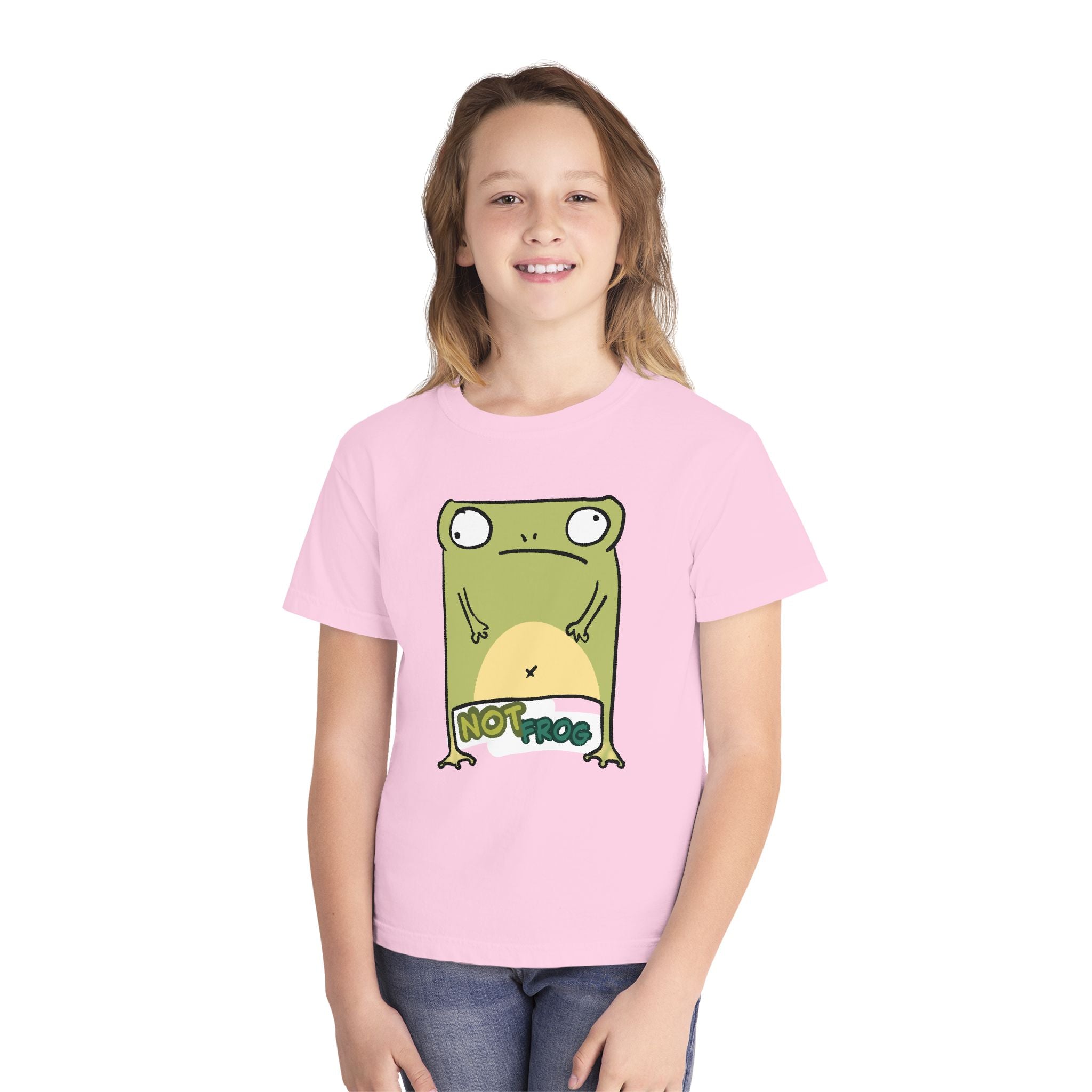Frog Youth Tee — Cute "No Frog" Cartoon Frog Graphic Shirt