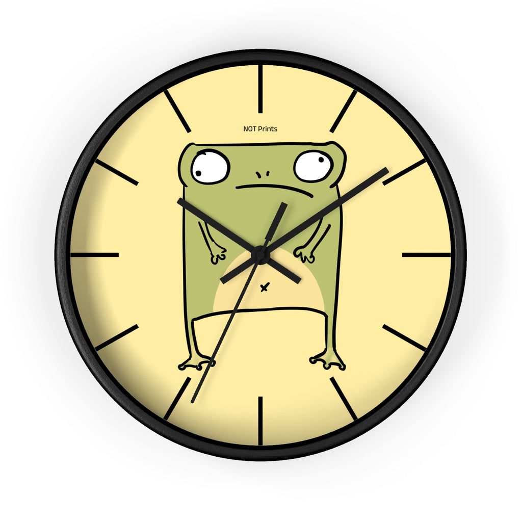 Frog Stare Wall Clock — Quirky Cartoon Frog Clock for Kids' Rooms & Funky Home Decor