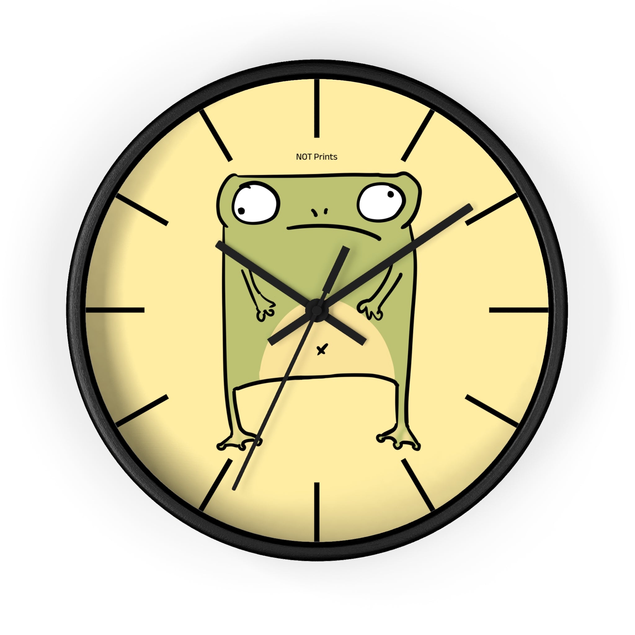 Frog Stare Wall Clock — Quirky Cartoon Frog Clock for Kids' Rooms & Funky Home Decor