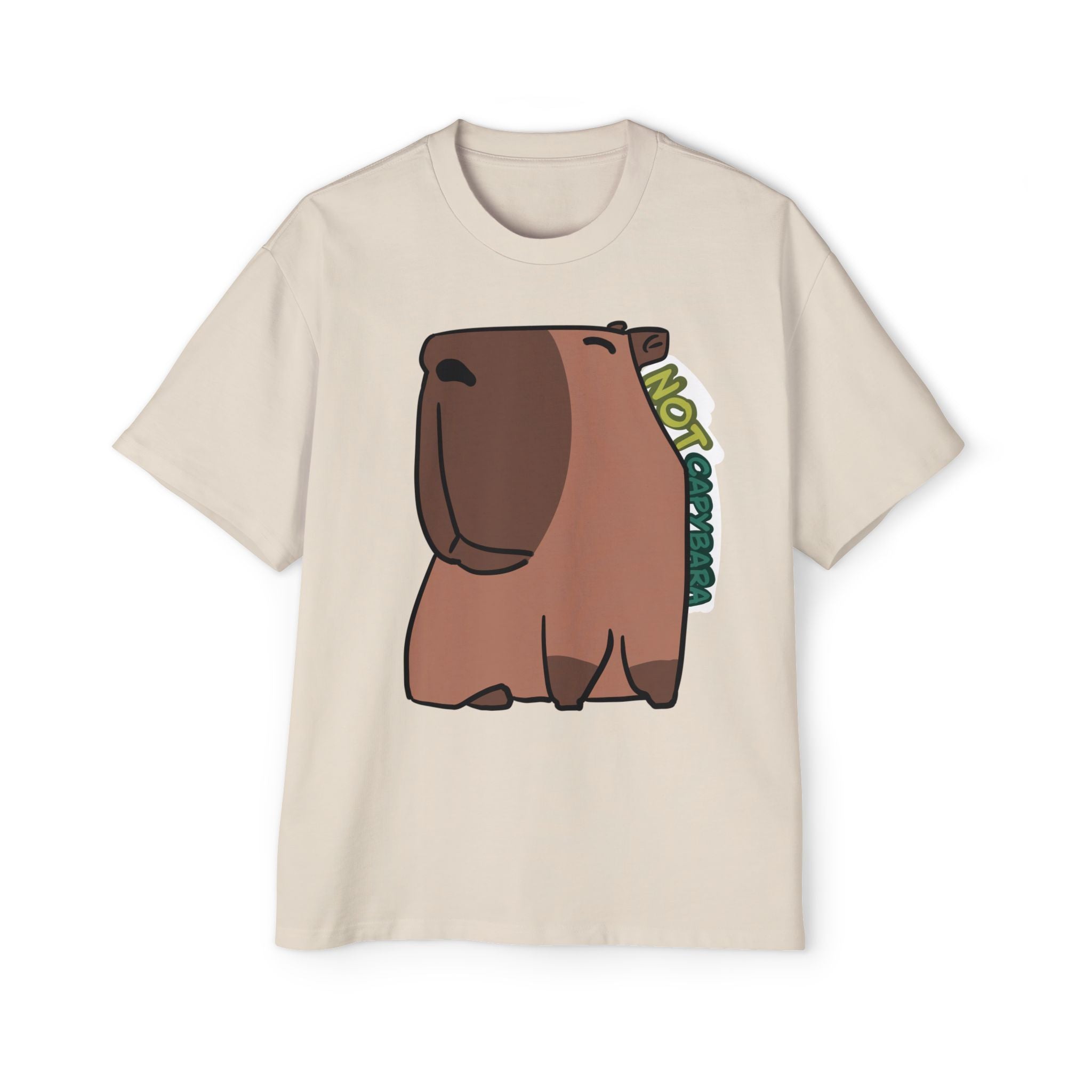 T-shirt dessin animé Capybara – T-shirt graphique oversize « Not Capybara »