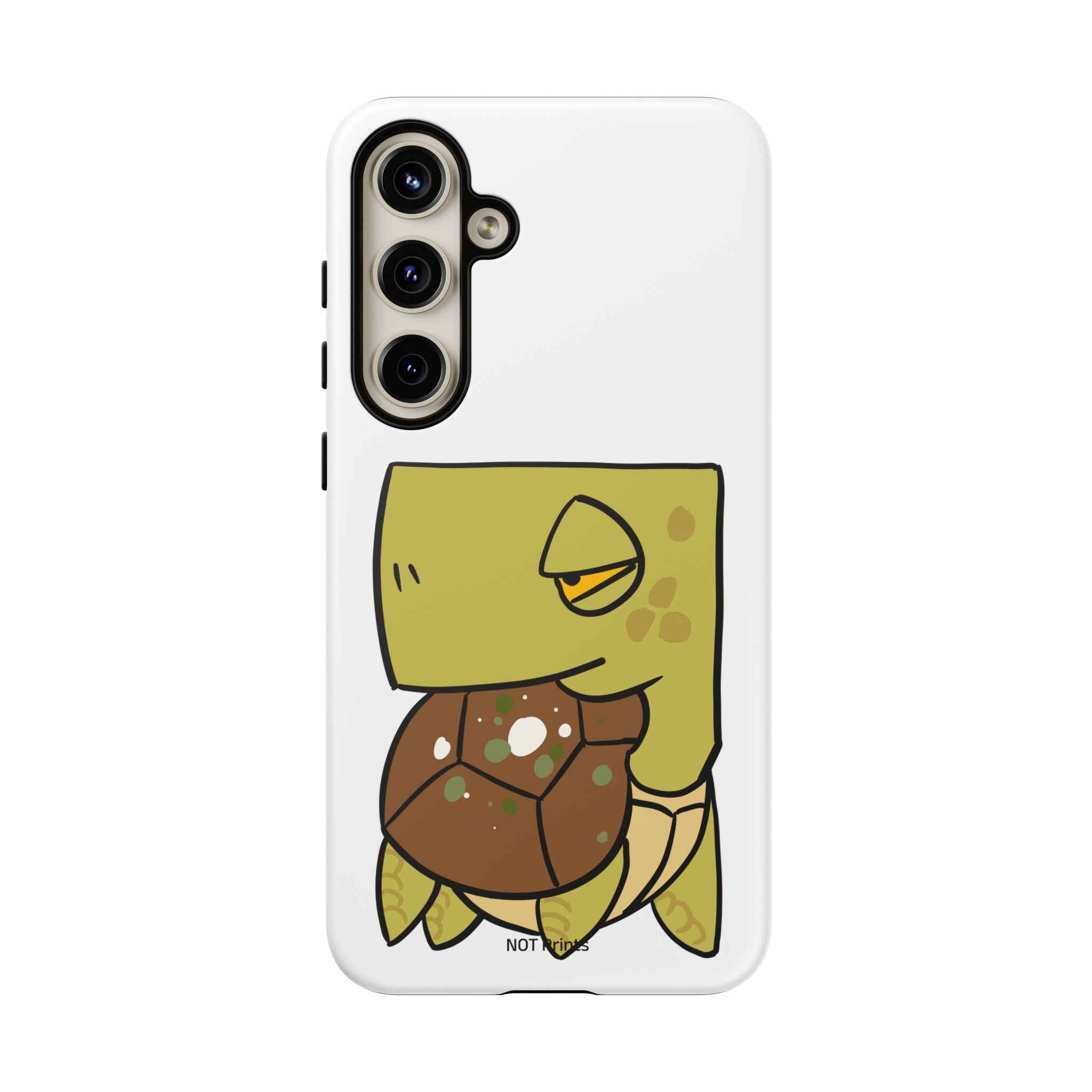 Turtle Tough Phone Case — Cute Grumpy Turtle Protective Cover