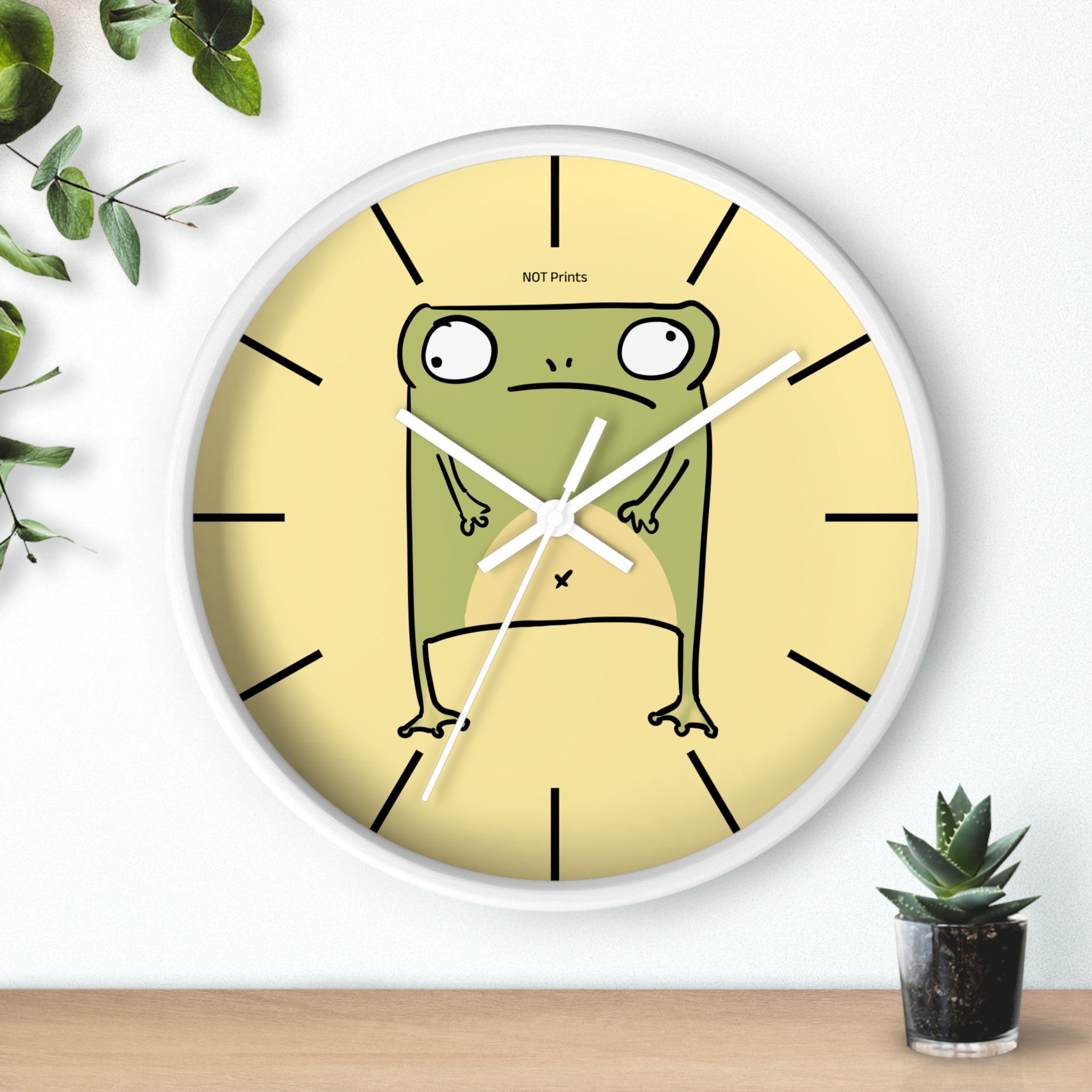 Frog Stare Wall Clock — Quirky Cartoon Frog Clock for Kids' Rooms & Funky Home Decor