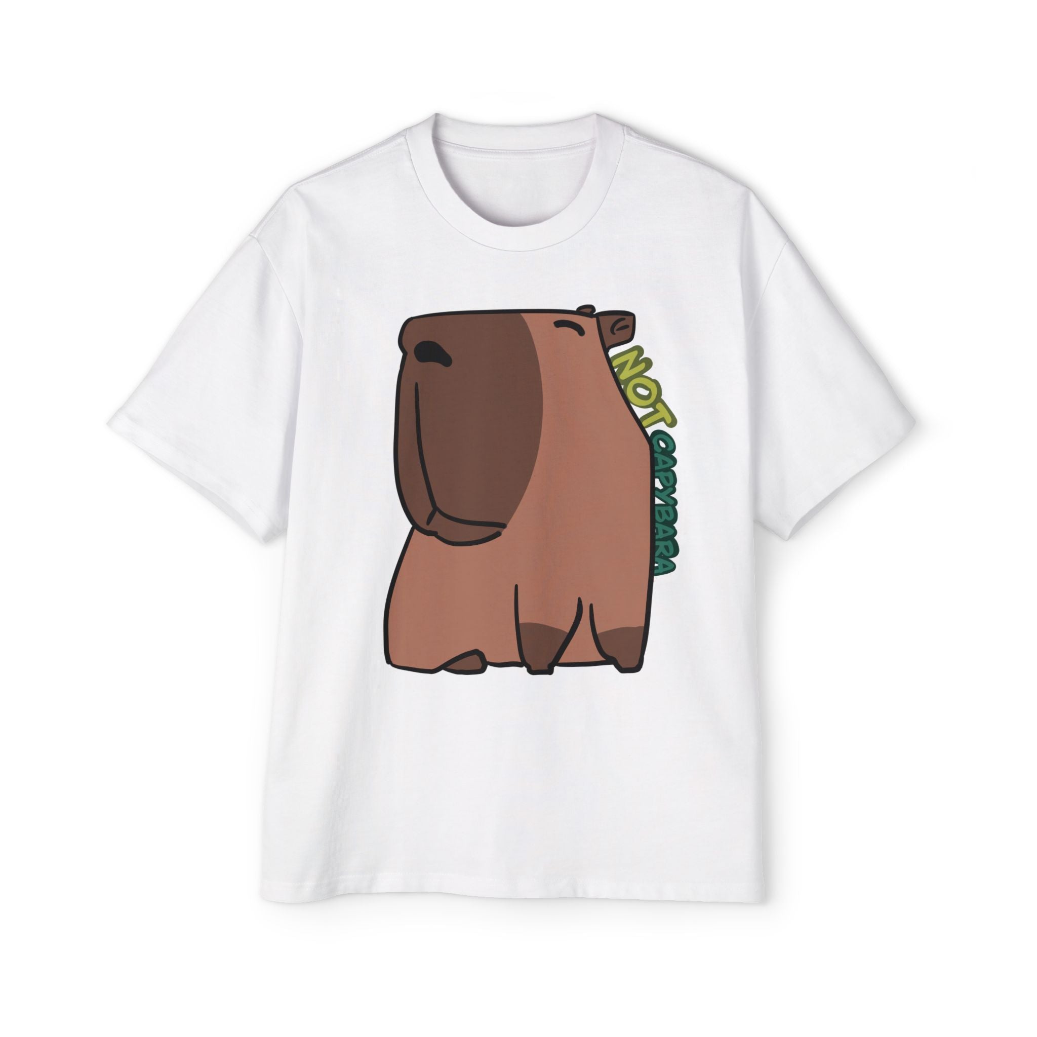 T-shirt dessin animé Capybara – T-shirt graphique oversize « Not Capybara »