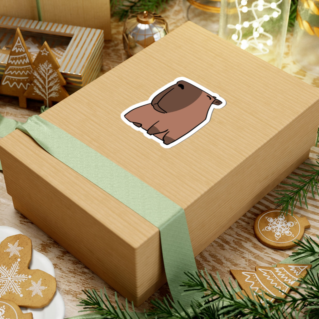 Cute Chill Capybara Kiss-Cut Sticker – Laptop & Water Bottle Decal