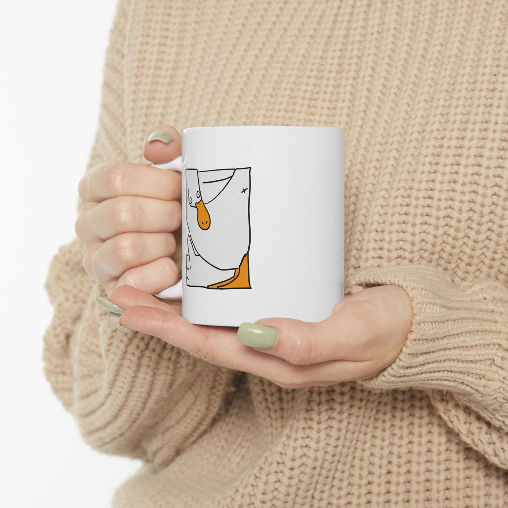 Duck Coffee Mug – Cute Duck Illustration Ceramic Mug (11oz)