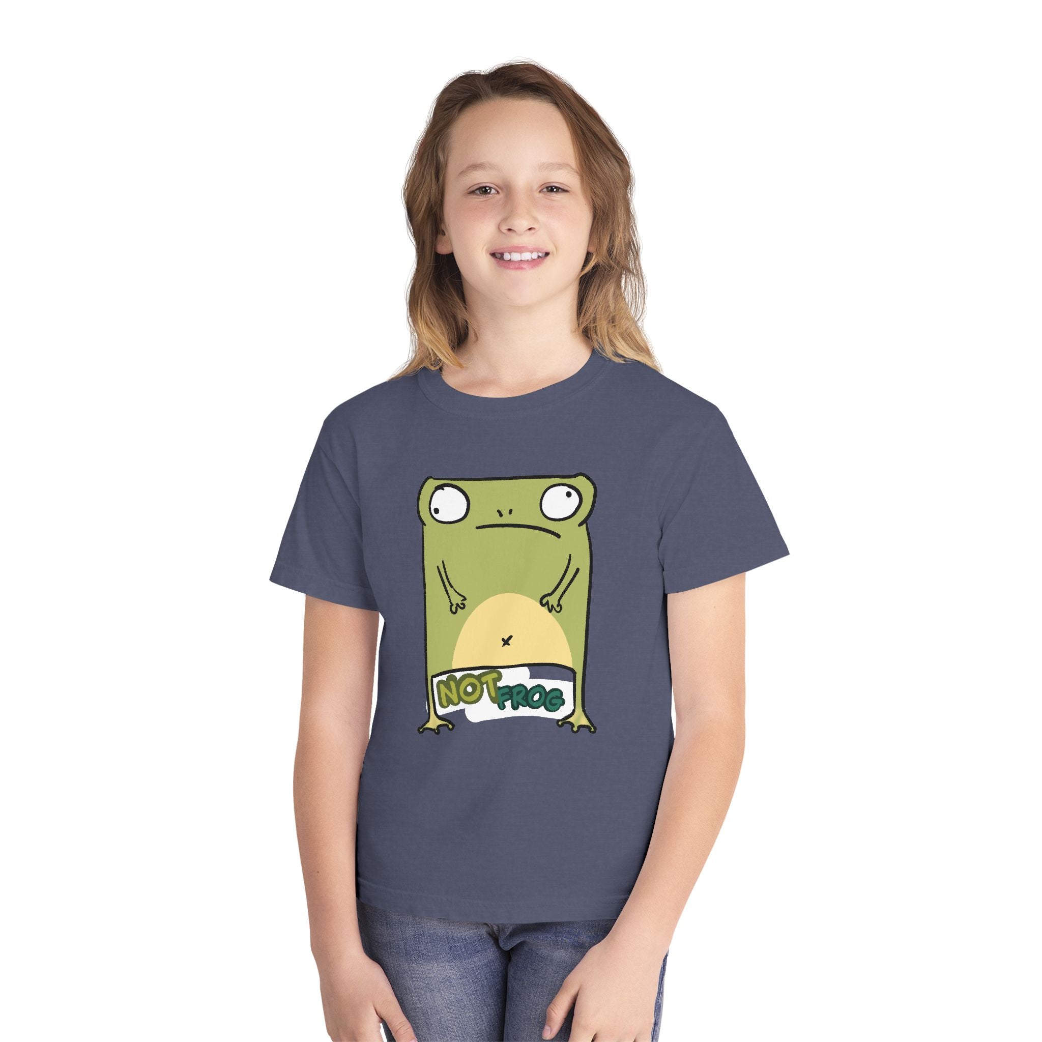 Frog Youth Tee — Cute "No Frog" Cartoon Frog Graphic Shirt
